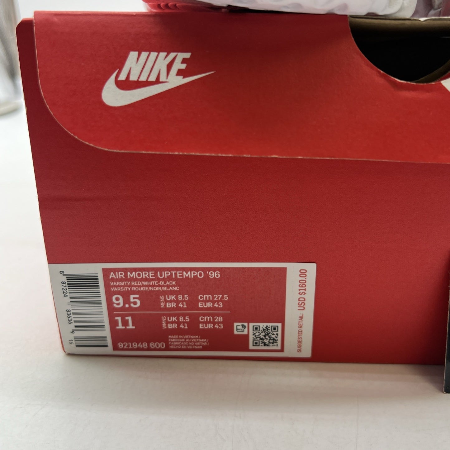 Size 9.5 - Nike Air More Uptempo Bulls 2017 (921948-600)