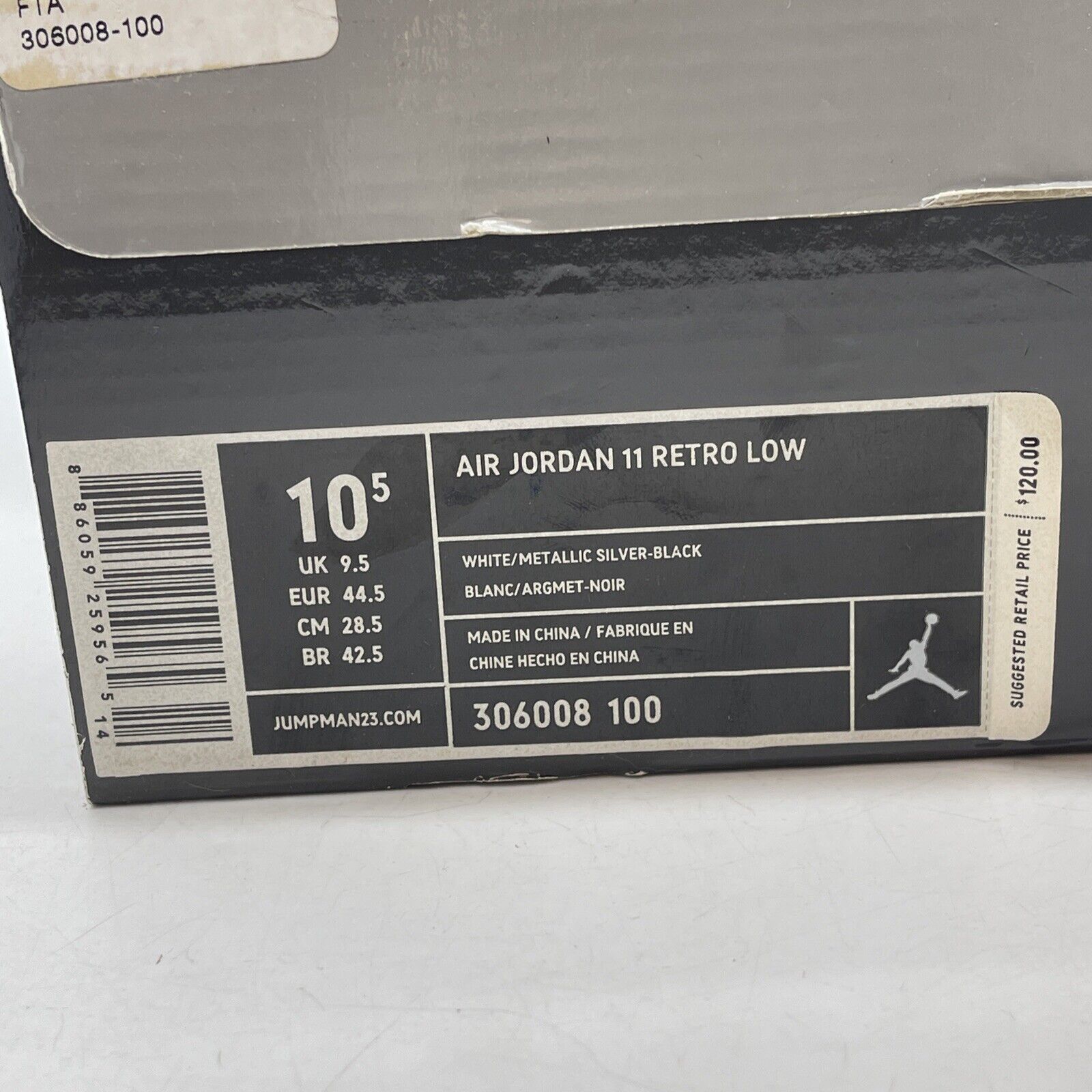 Size 10.5 - Air Jordan 11 Retro IE Low White Black Suede Leather (306008-100)