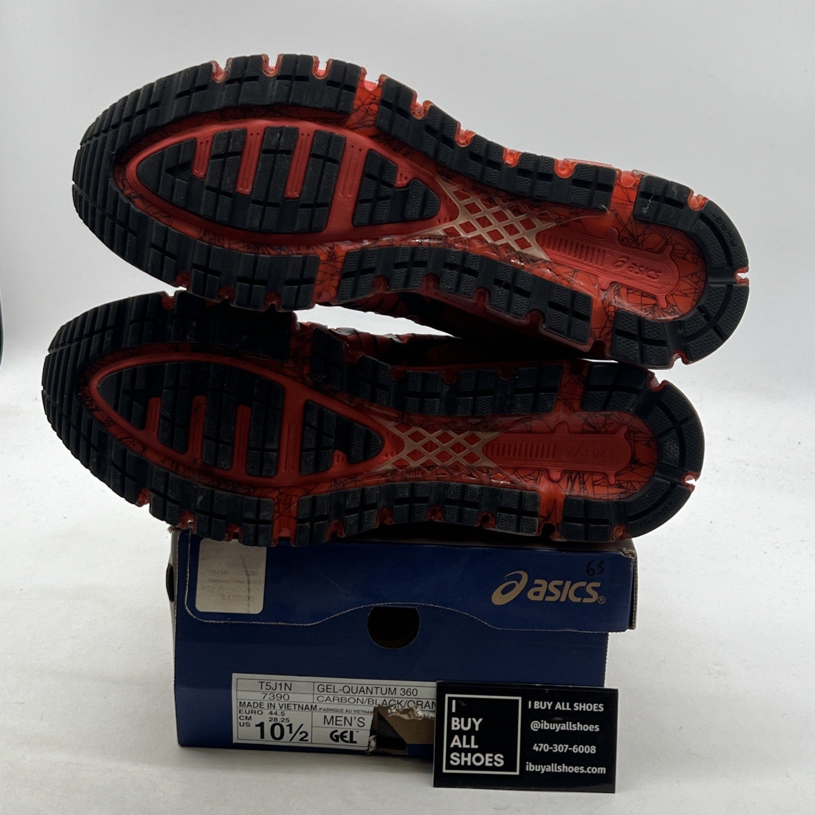 Size 10.5 - Asics Gel-Quantum 360 Mens Running Shoes Orange Black (T5J1N-7390)