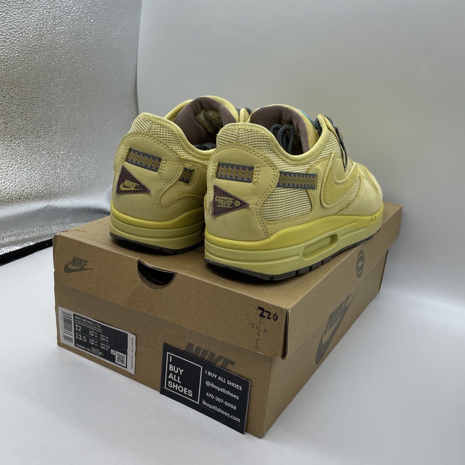 Size 12 - Nike Air Max 1 x Travis Scott Saturn Gold Yellow Suede (DO9392-700)