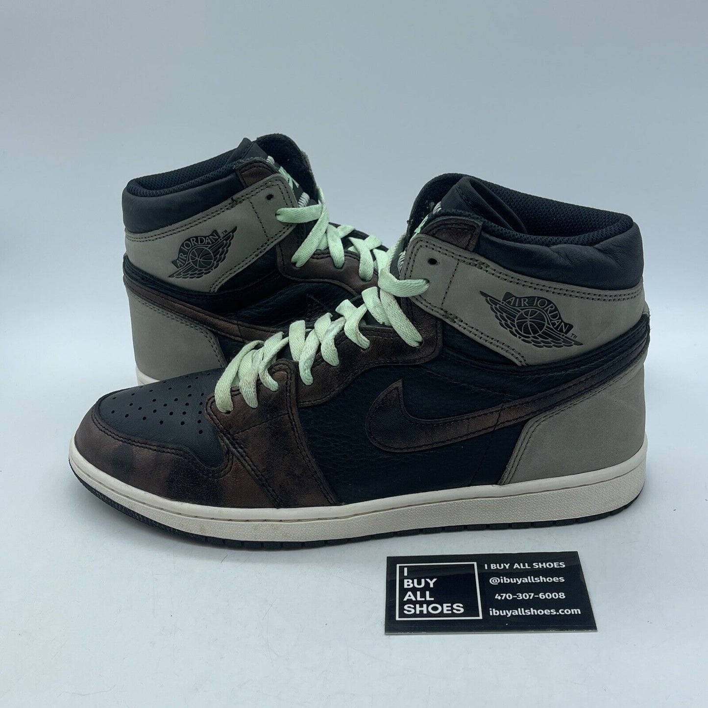 Size 11 - Air Jordan 1 Retro OG High Patina Black Brown Suede (555088-033)