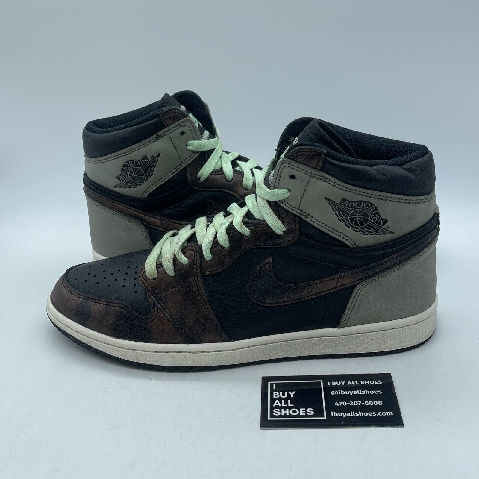 Size 11 - Air Jordan 1 Retro OG High Patina Black Brown Suede (555088-033)