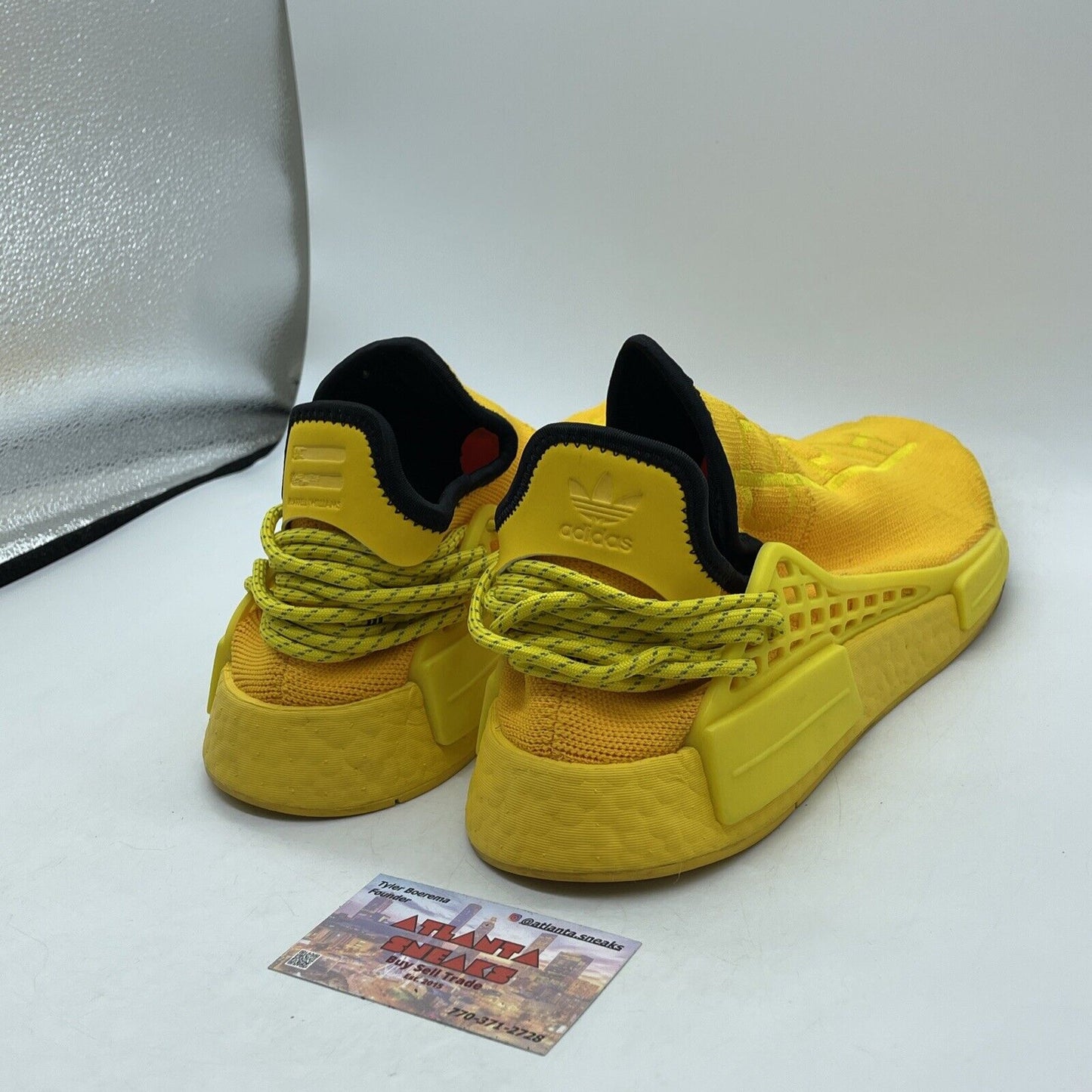 Size 12 - adidas Pharrell x NMD Human Race Yellow Grey Suede (GY0091)