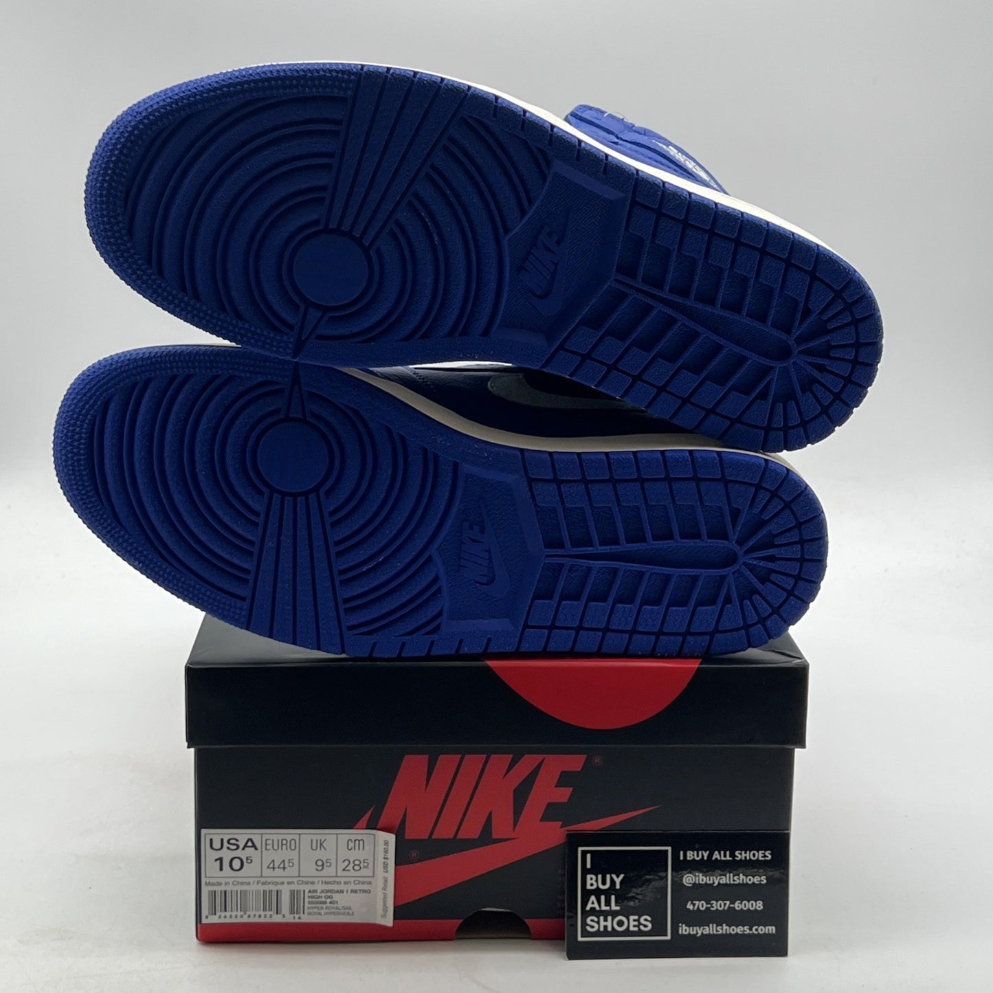 Size 10.5 - Air Jordan 1 Retro OG High Hyper Royal (555088-401)