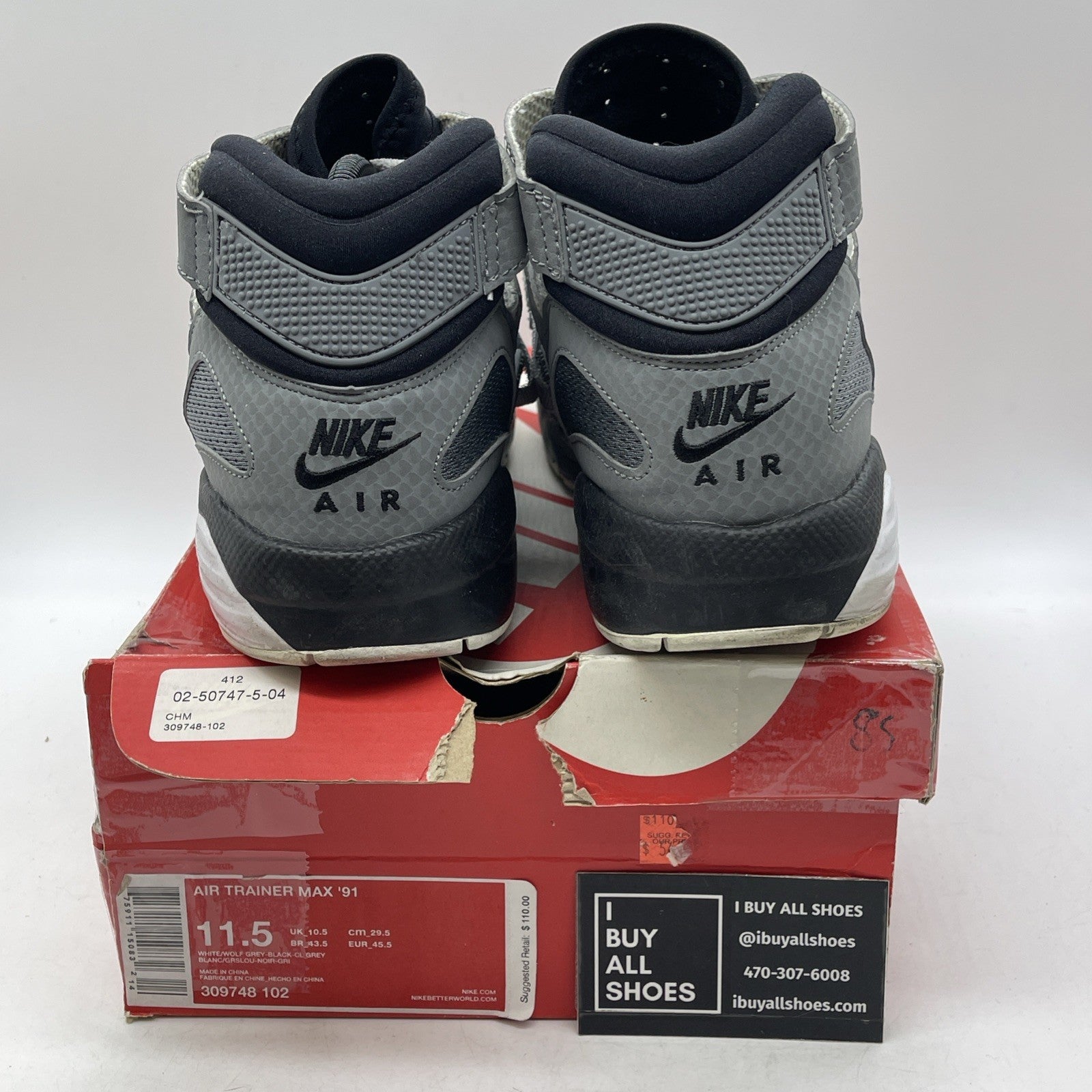 Size 11.5 - Nike Air Trainer Max 91 White (309748-102)