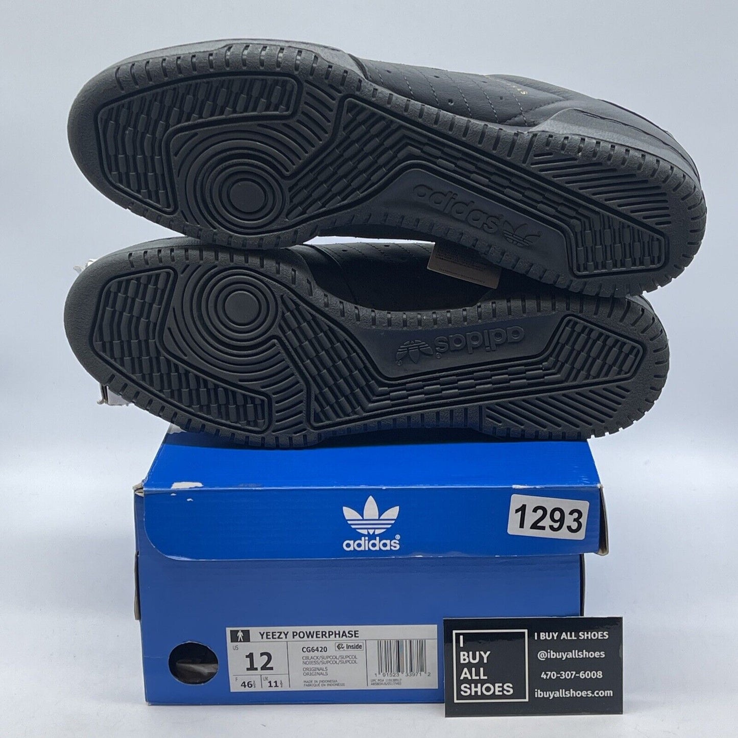 Size 12 - adidas Yeezy Powerphase Calabasas Core Black Green Leather (CG6420)