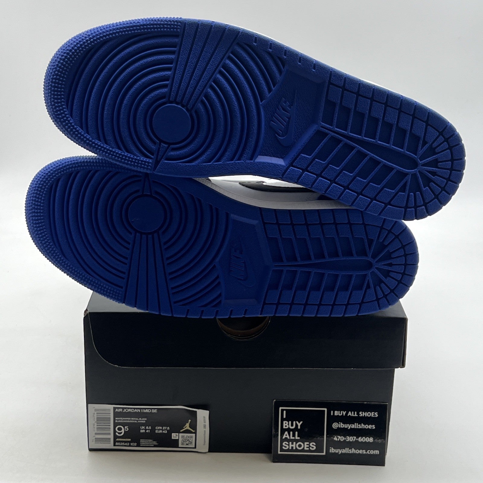 Size 9.5 - Air Jordan 1 SE Mid Royal Black Toe (852542-102)