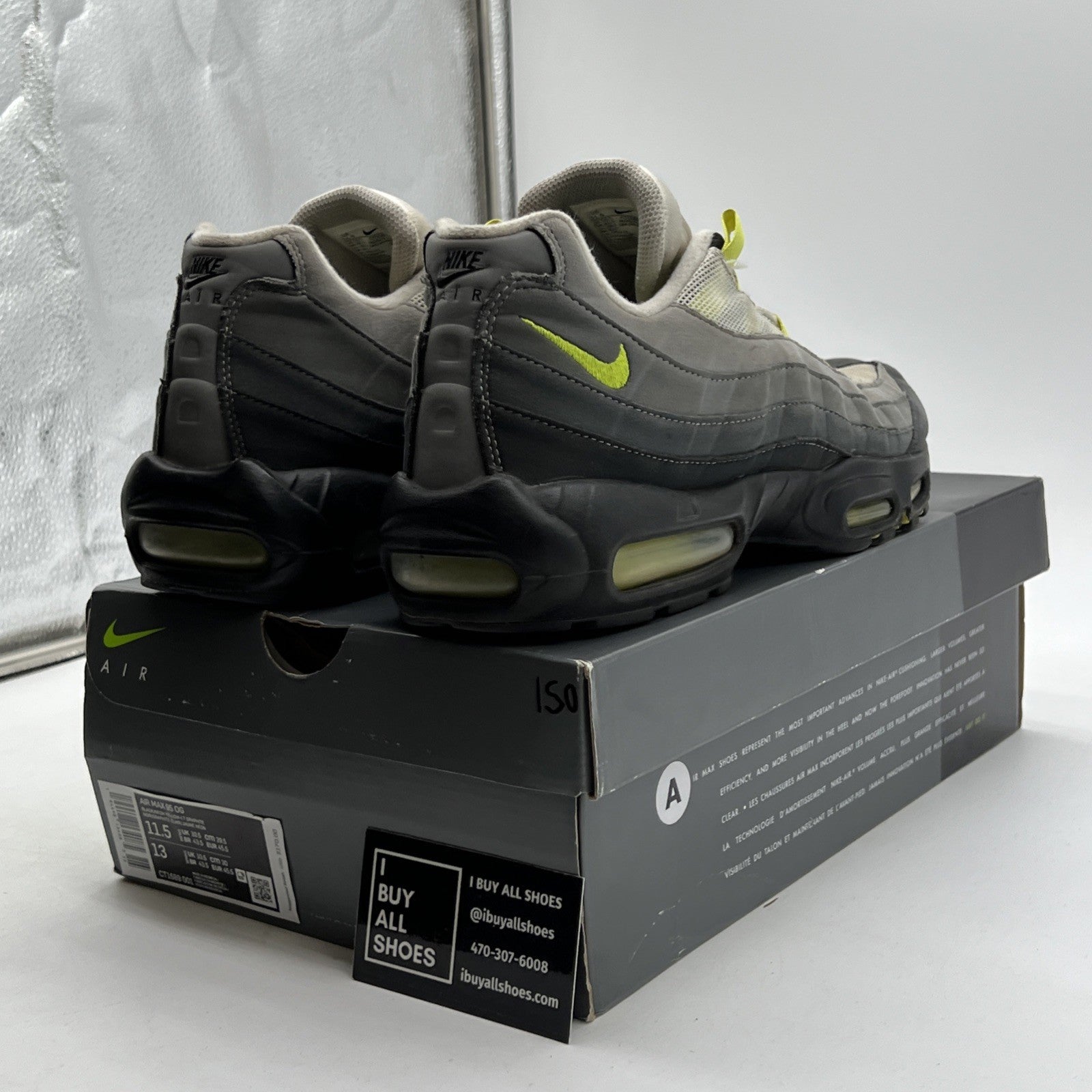 Size 11.5 - Nike Air Max 95 OG 2020 Neon (CT1689-001)