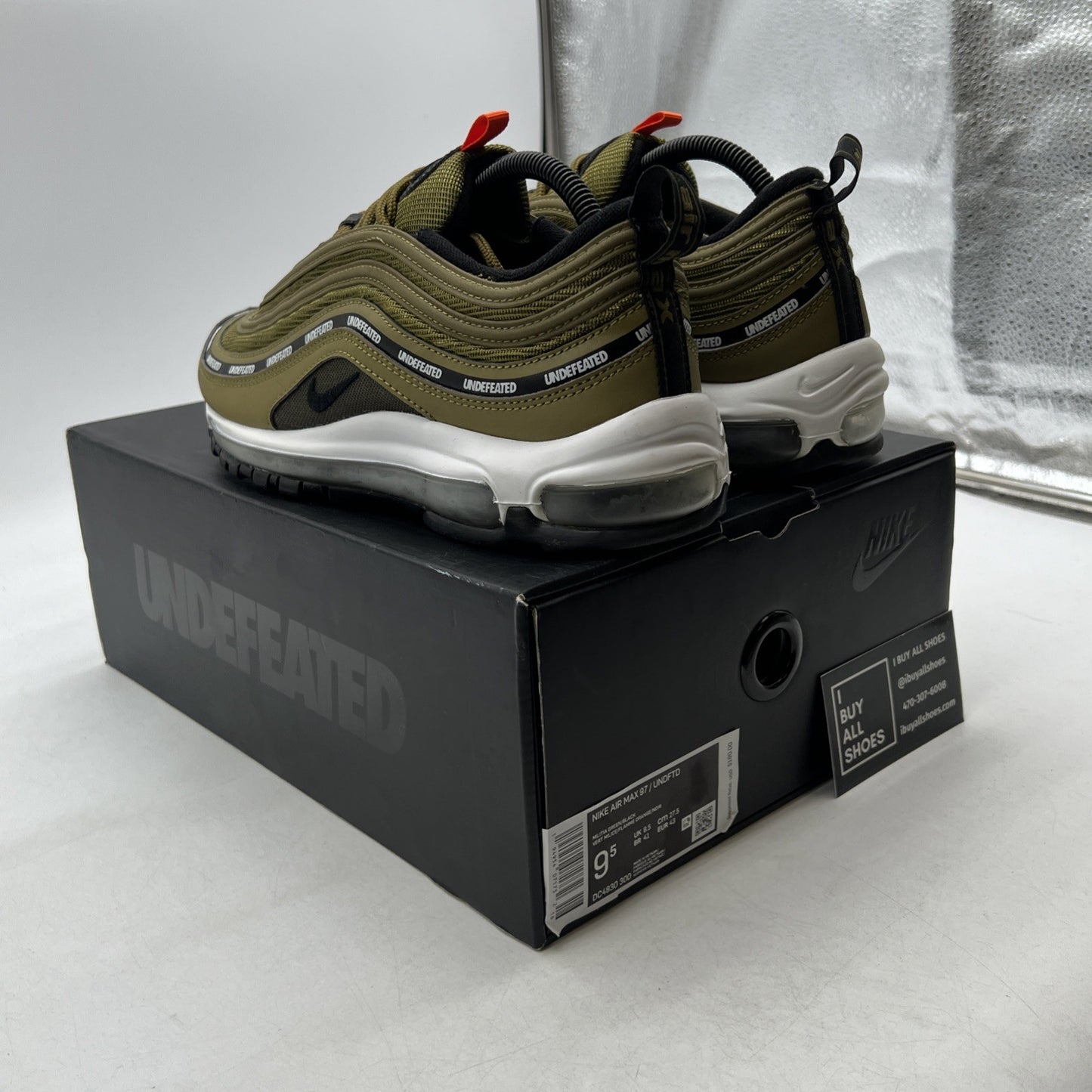 Size 9.5 - Nike Undefeated x Air Max 97 Militia Green (DC4830-300)