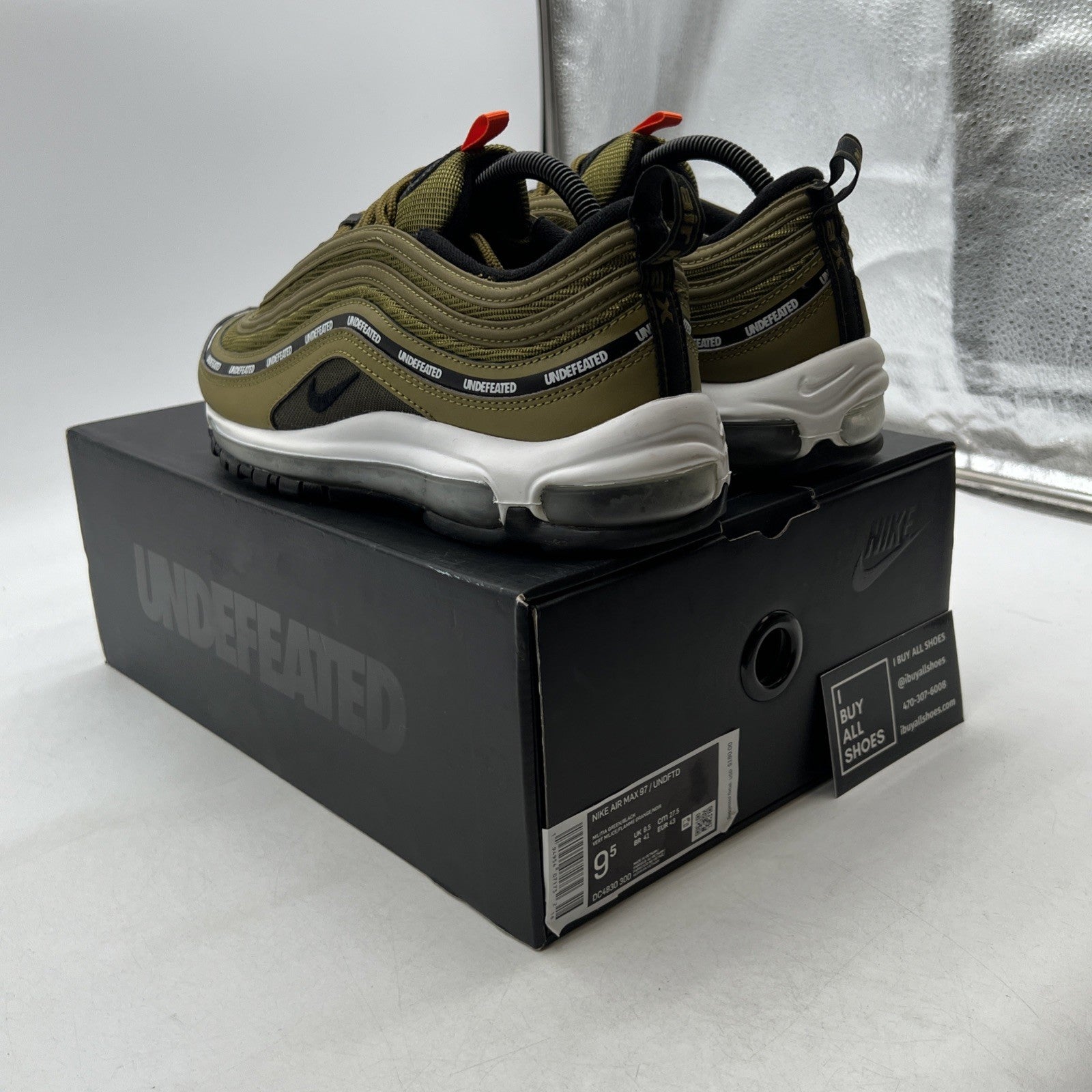 Size 9.5 - Nike Undefeated x Air Max 97 Militia Green (DC4830-300)