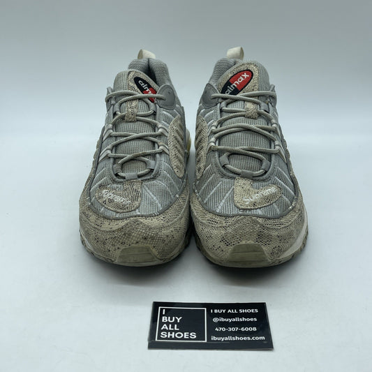 Size 10.5 - Nike Supreme x Air Max 98 Snakeskin Brown Grey Suede (844694-100)