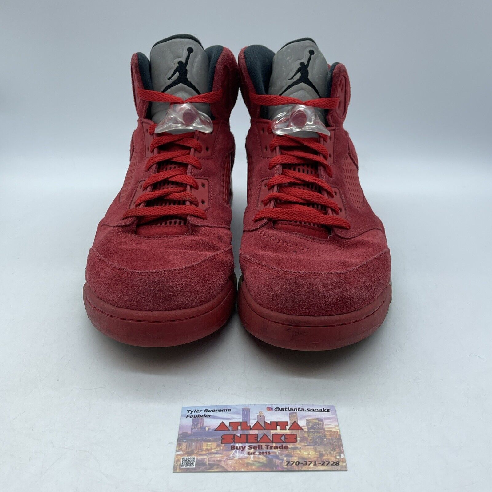 Size 11 - Air Jordan 5 Retro Red Suede Black  (136027-602)