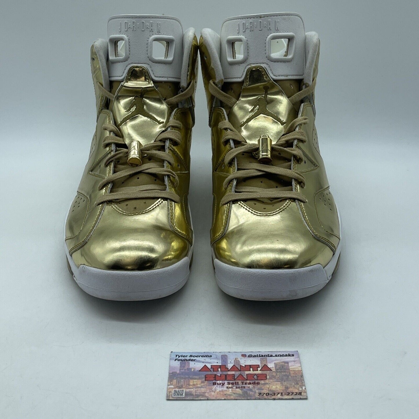 Size 11.5 - Air Jordan 6 Retro Pinnacle Gold White Leather (854271-730)