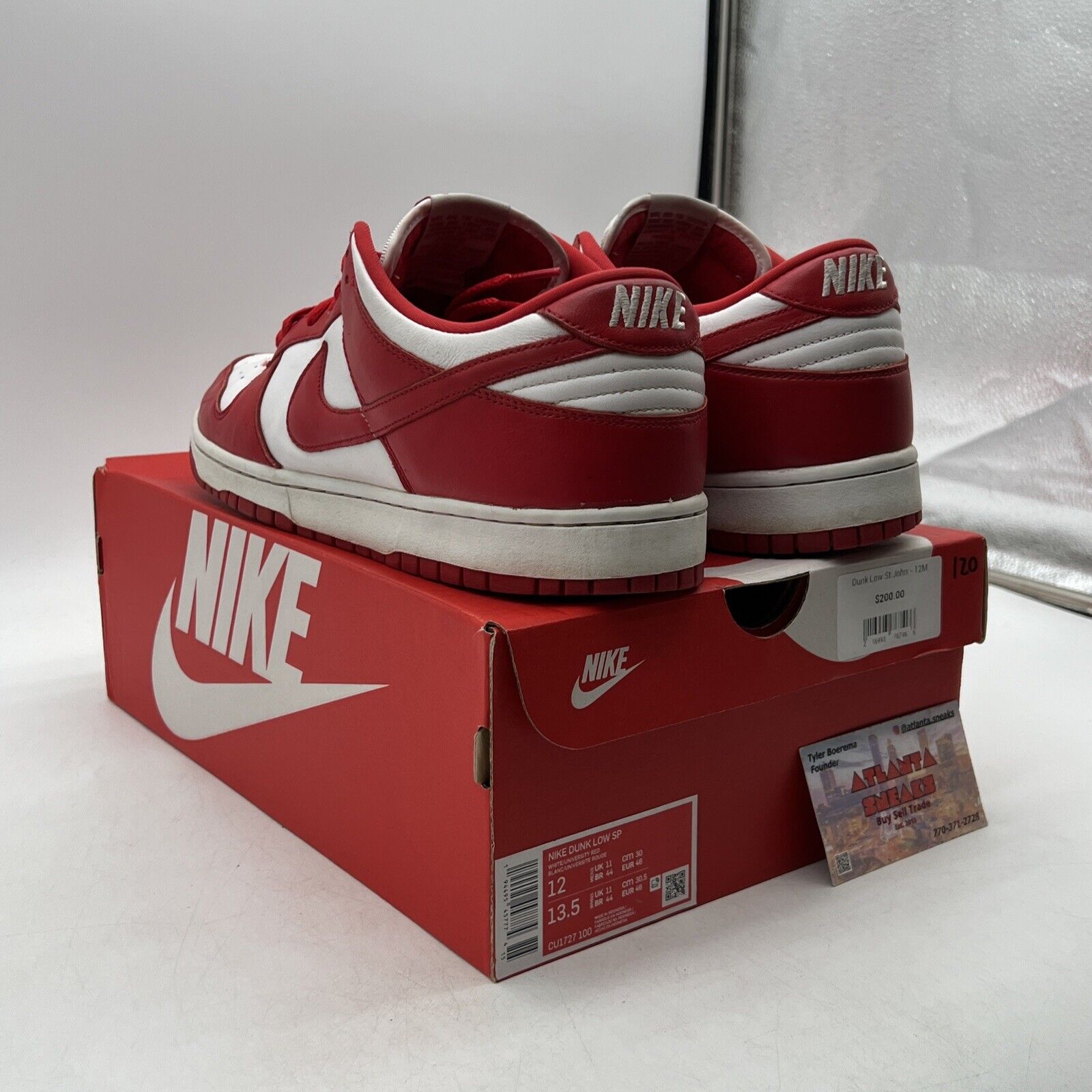 Size 12 - Nike Dunk Retro SP Low St. John's White Leather (CU1727-100)