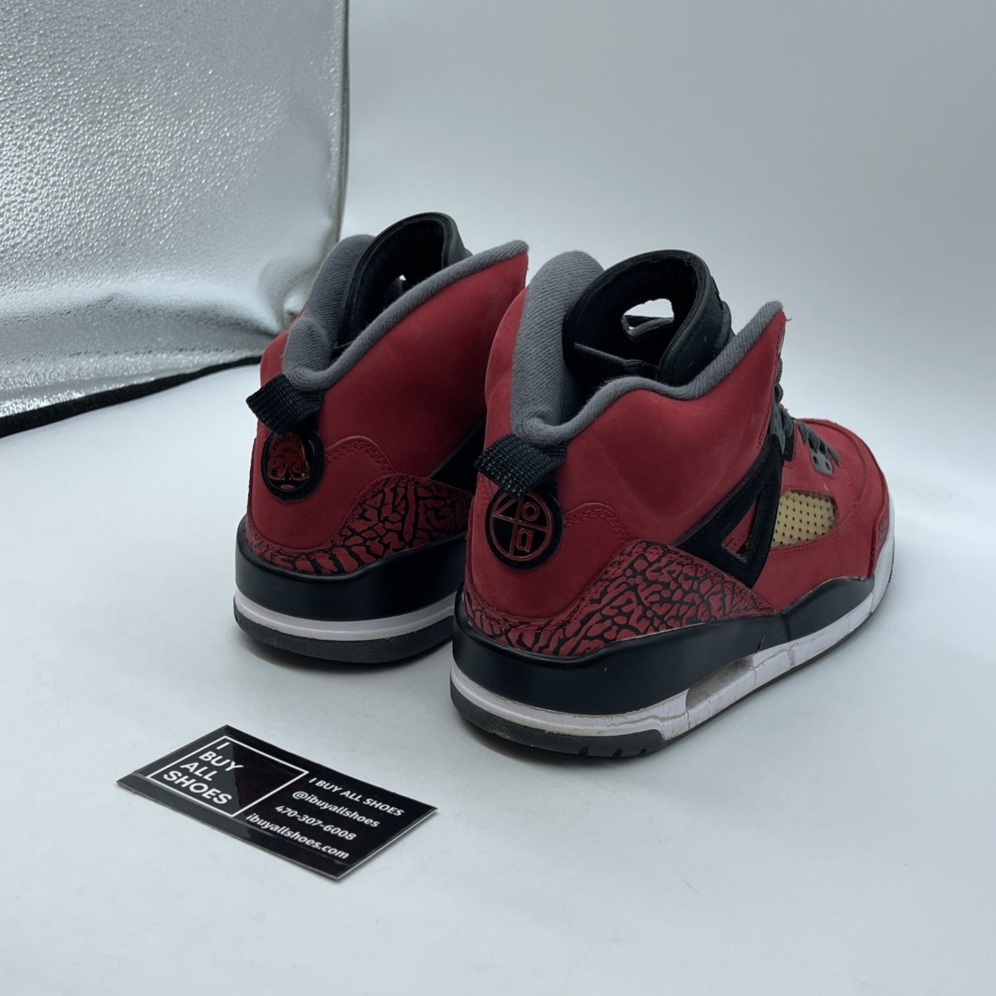 Size 9 - Jordan Spizike Toro Bravo Red Black Suede (315371-601)