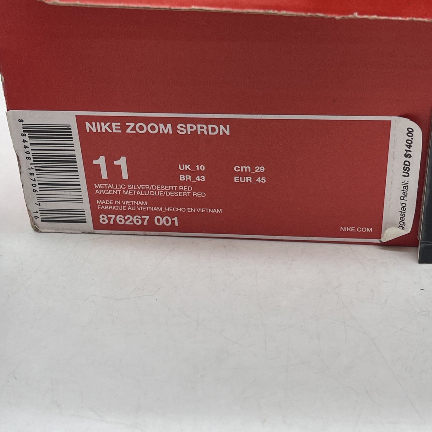 Size 11 - Nike Air Zoom Spiridon Ultra Silver Red (876267-001)