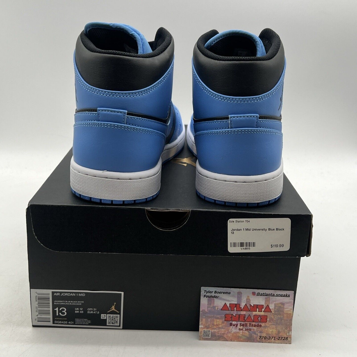 Size 13 - Air Jordan 1 Mid University Blue Black White (DQ8426-401)