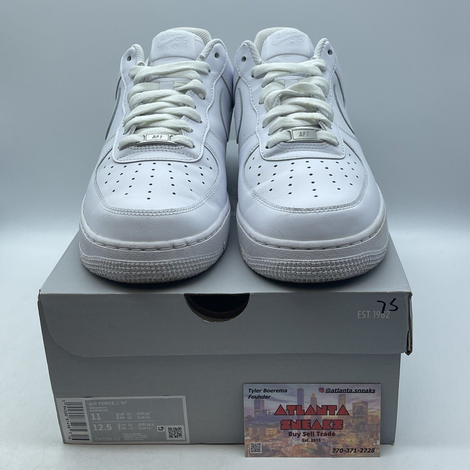 Size 11 - Nike Air Force 1 '07 Low Triple White Leather (CW2288-111)