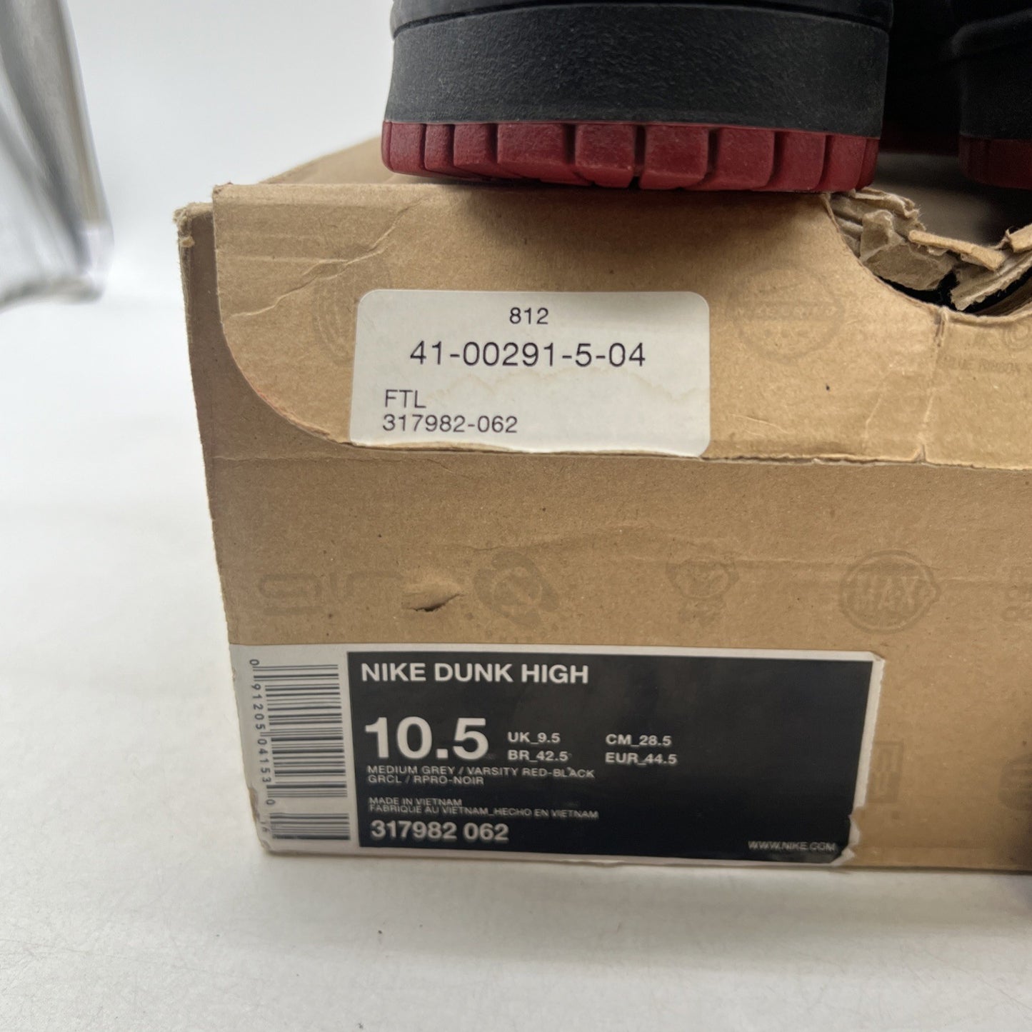 Size 10.5 - Nike Dunk High Gray - (317982-062)