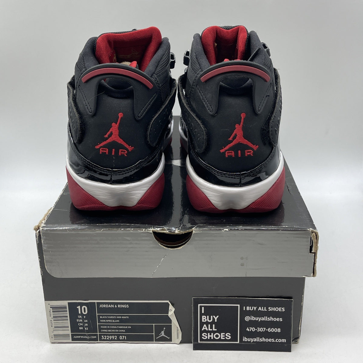 Size 10 - Air Jordan 6 Rings 2013 Bred (322992-071)