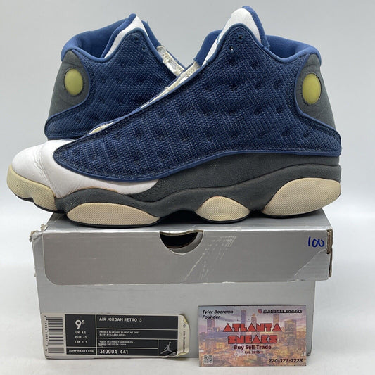 Size 9.5 - Air Jordan 13 Retro 2005 Flint Blue White Grey Suede (310004-441)