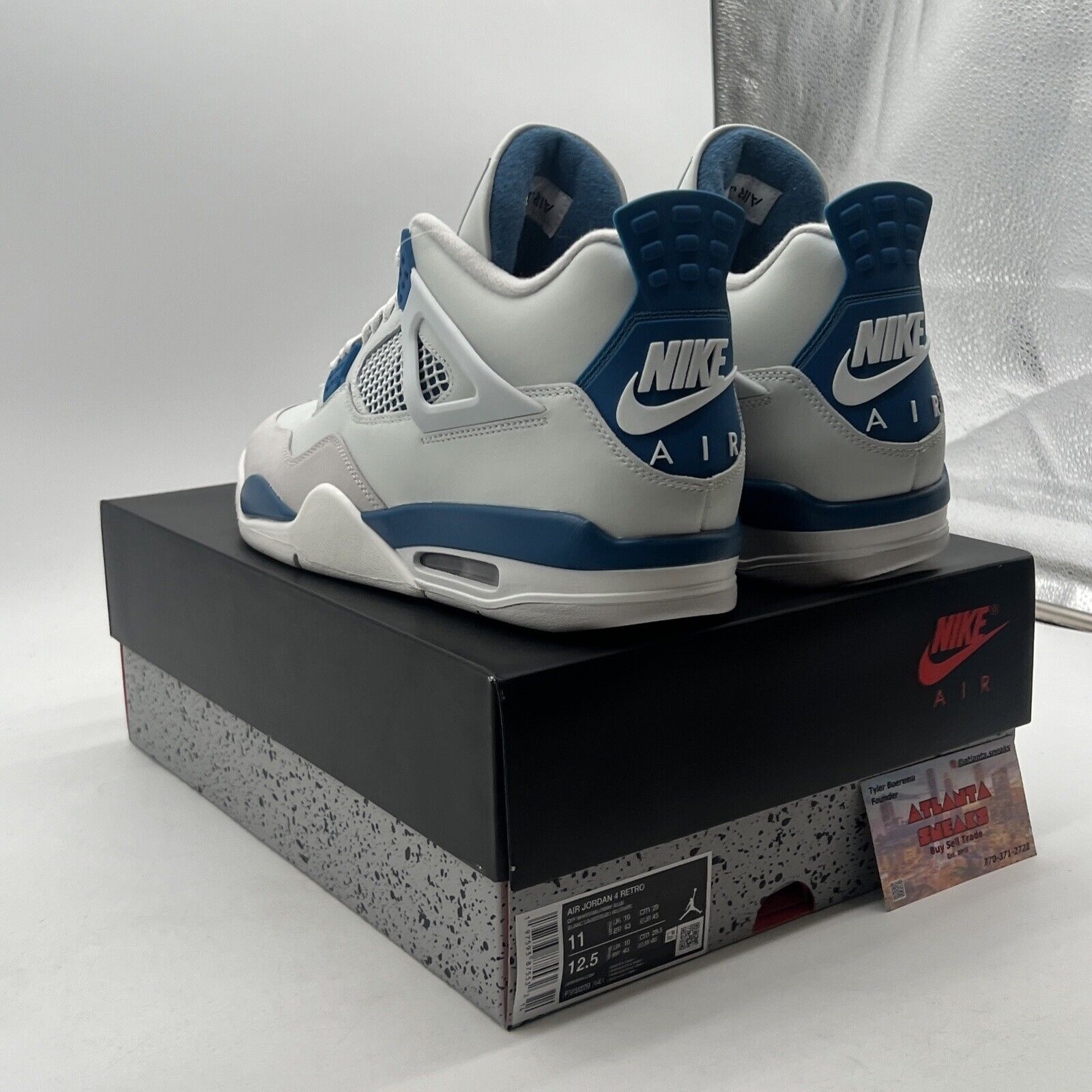 Size 11 - Air Jordan 4 Retro 2024 Military Blue (FV5029-141).