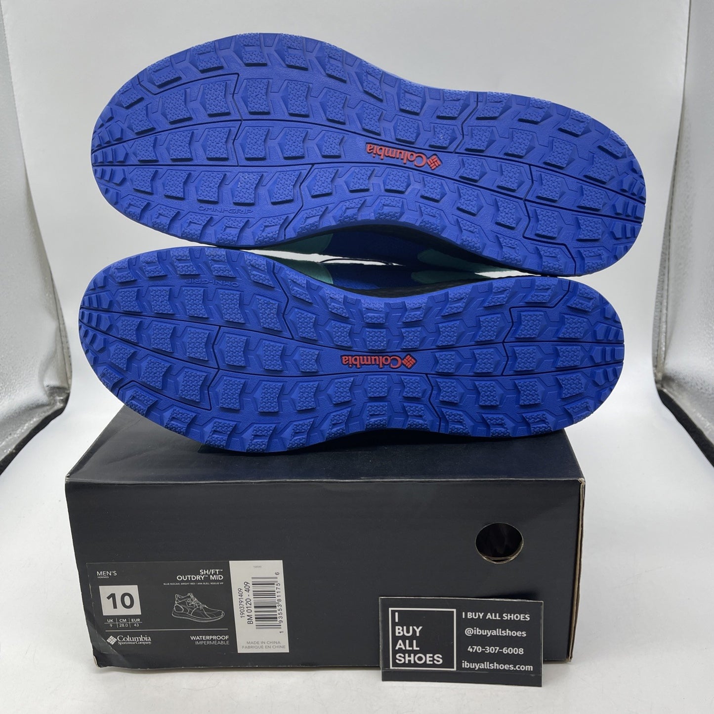 Size 10 - Columbia Mens Atmos X SH FT Outdry Mid Blue Black (1903791-409)