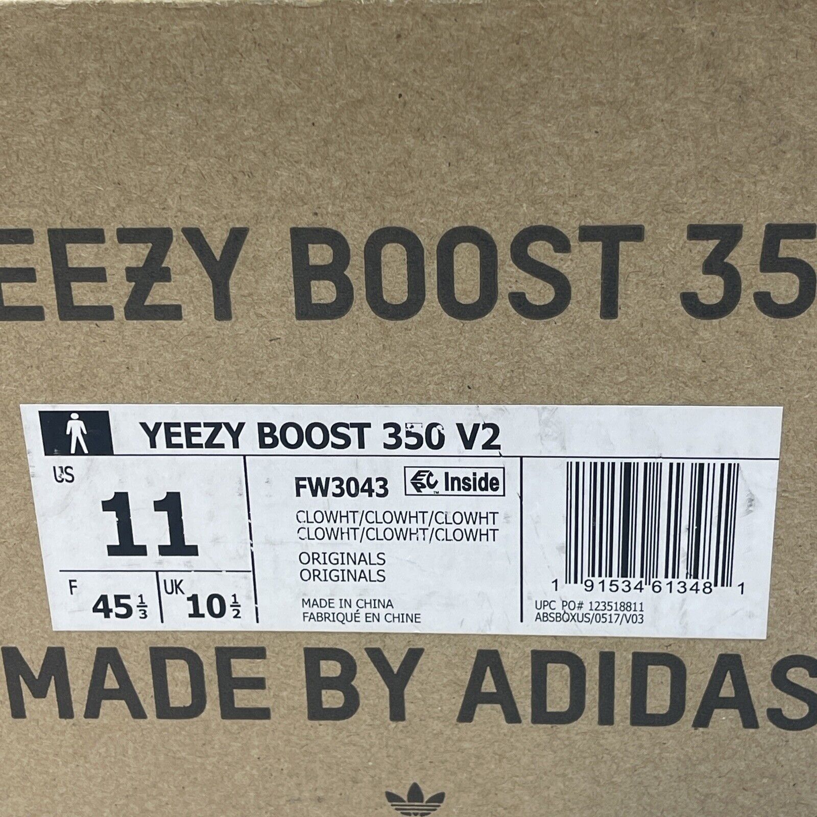 Size 11 - adidas Yeezy Boost 350 V2 Cloud White Non-Reflective White (FW3043)