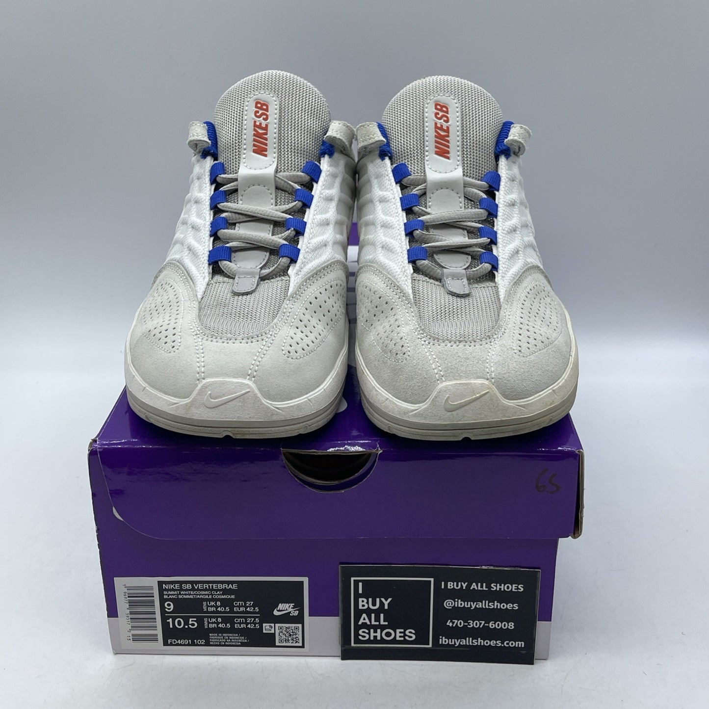 Size 9 - Nike Vertebrae SB Light Iron Ore Cosmic Clay (FD4691-102)