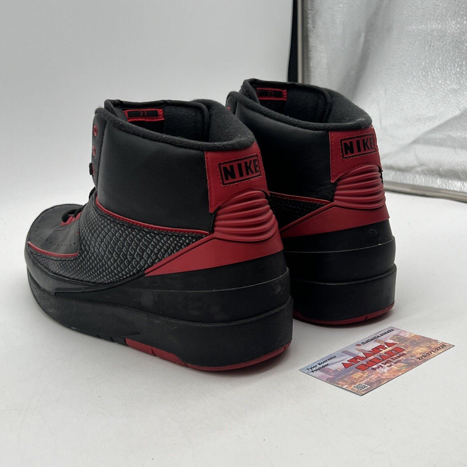 Size 12 - Air Jordan 2 Retro Alternate 87 Black Red Leather (834274-001)