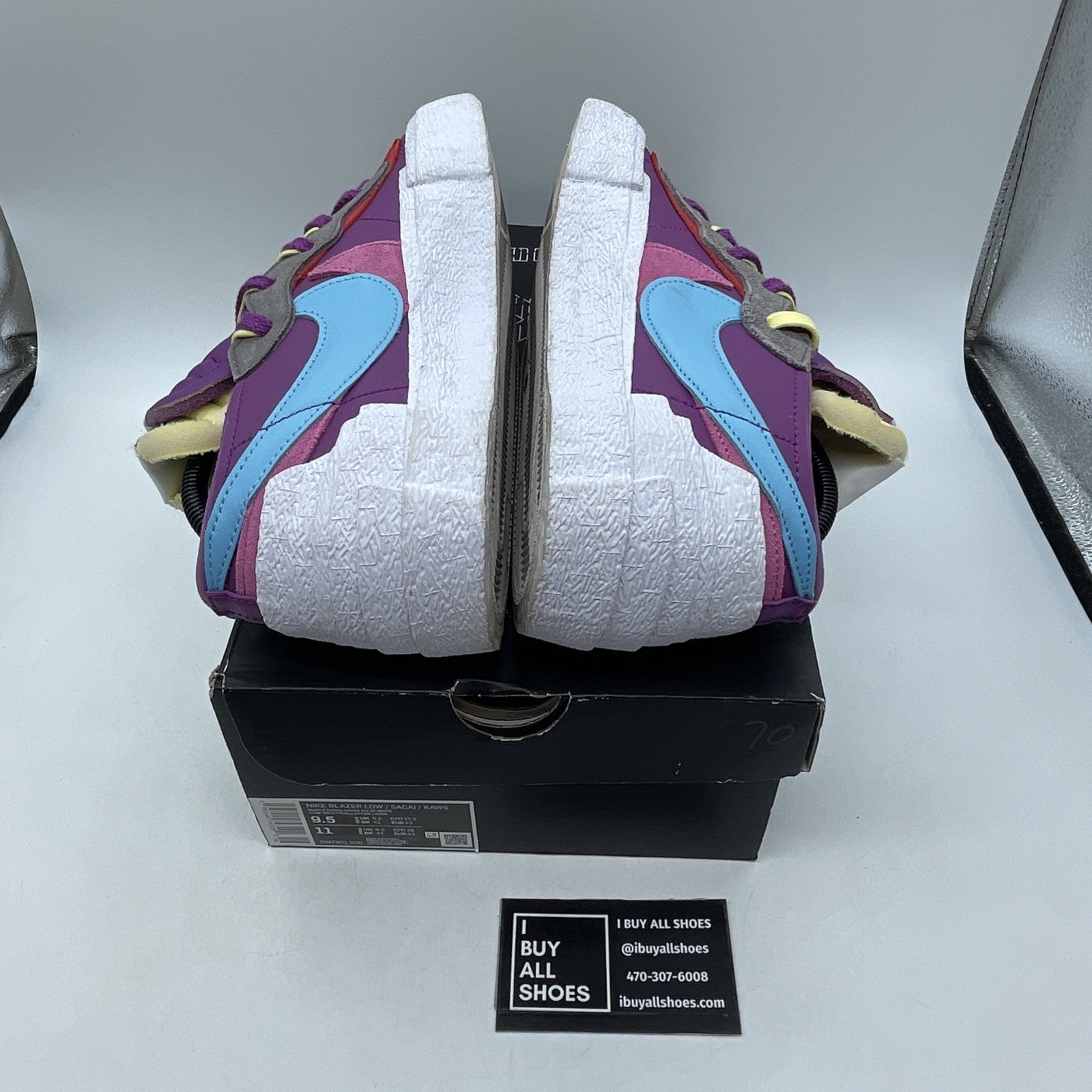 Size 9.5 - KAWS x sacai x Nike Blazer Low Purple Dusk (DM7901-500