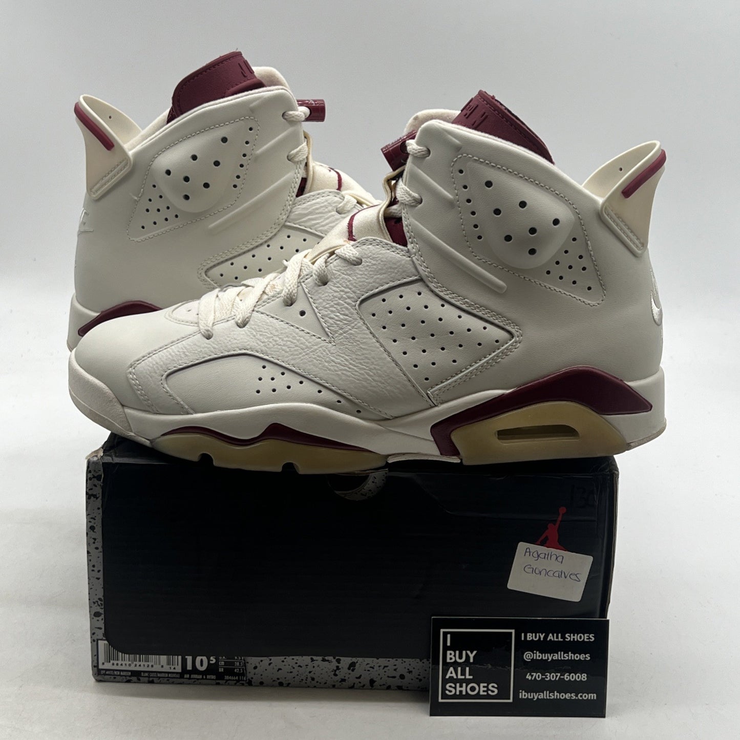 Size 10.5 - Air Jordan 6 Retro 2015 Maroon (384664-116)