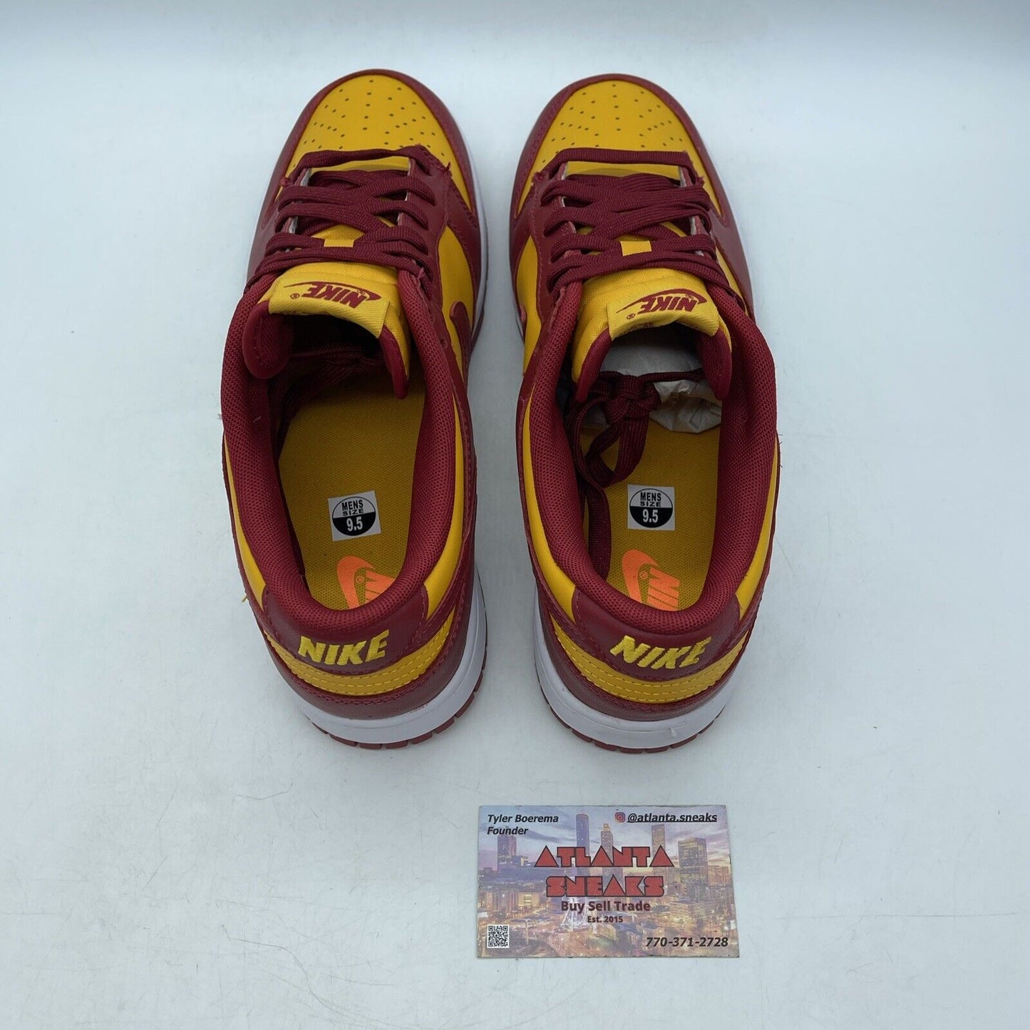 Size 9.5 - Nike Dunk Low USC - DD1391-701 Red Yellow White Leather (DD1391-701)