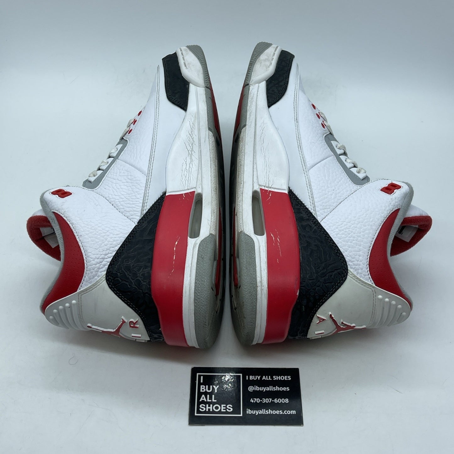 Size 12 - Air Jordan 3 Retro 2013 Fire Red White Grey Suede (136064-120)