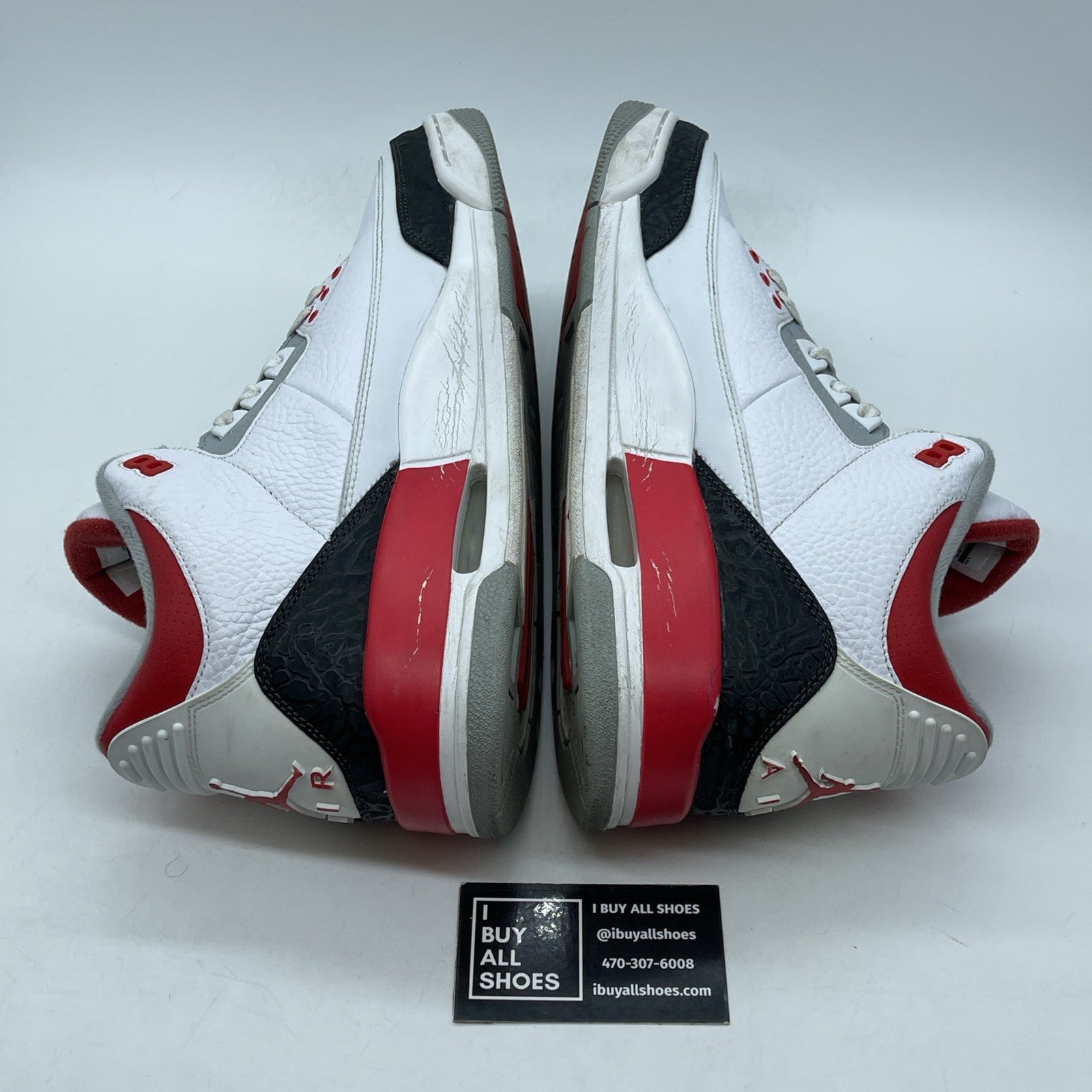 Size 12 - Air Jordan 3 Retro 2013 Fire Red White Grey Suede (136064-120)