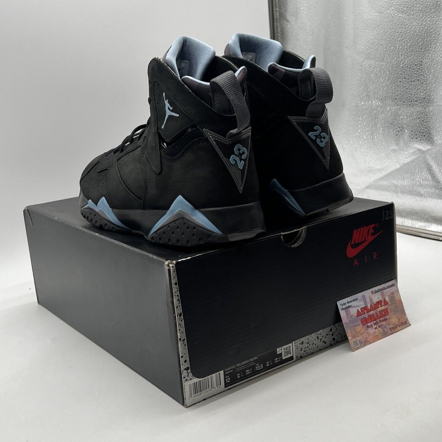 Size 12 - Air Jordan 7 Retro 2023 Chambray Black Blue Suede (CU9307-004)