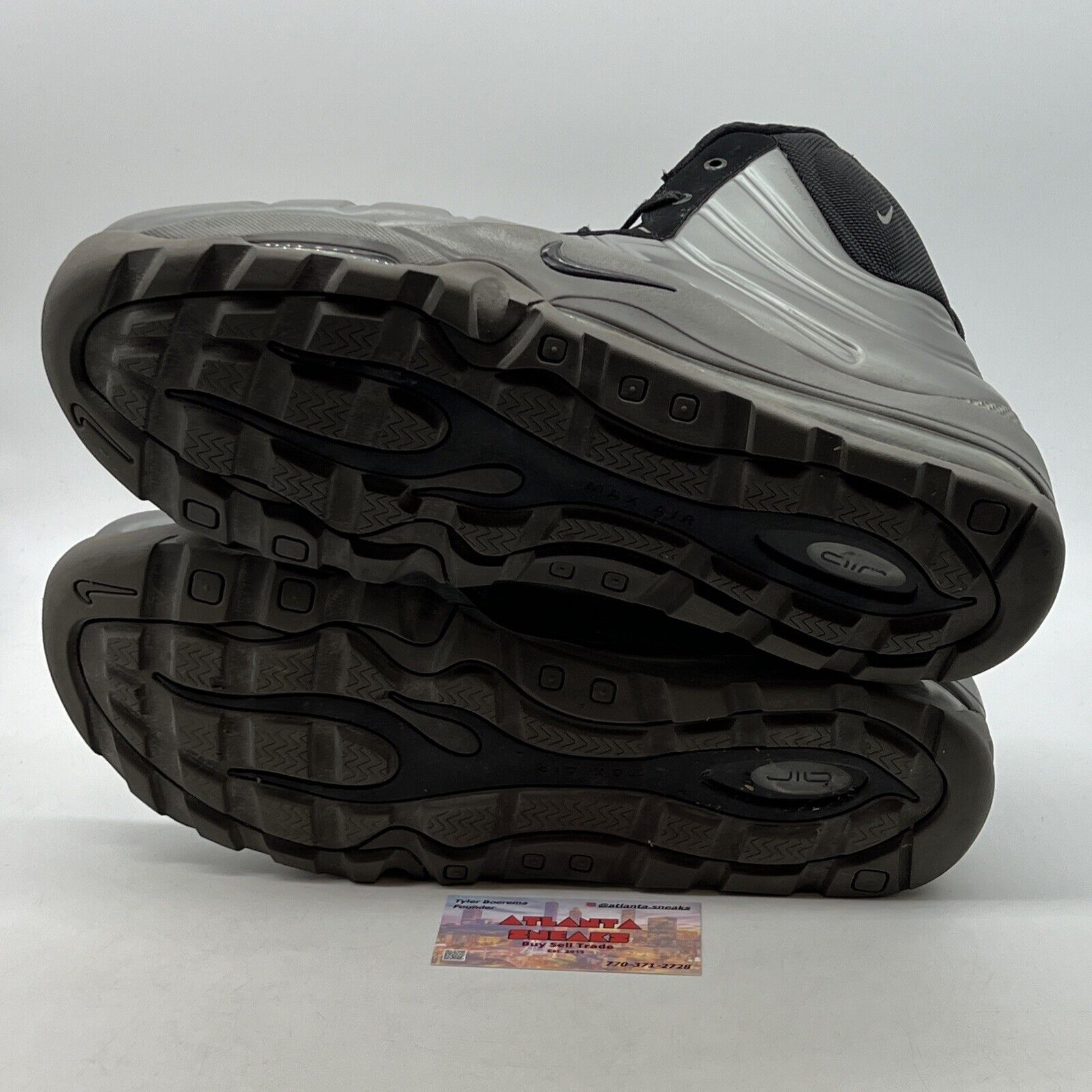 Size 14 - Nike Air Bakin Posit Metallic Pewter Black Suede Silver (618056-002)