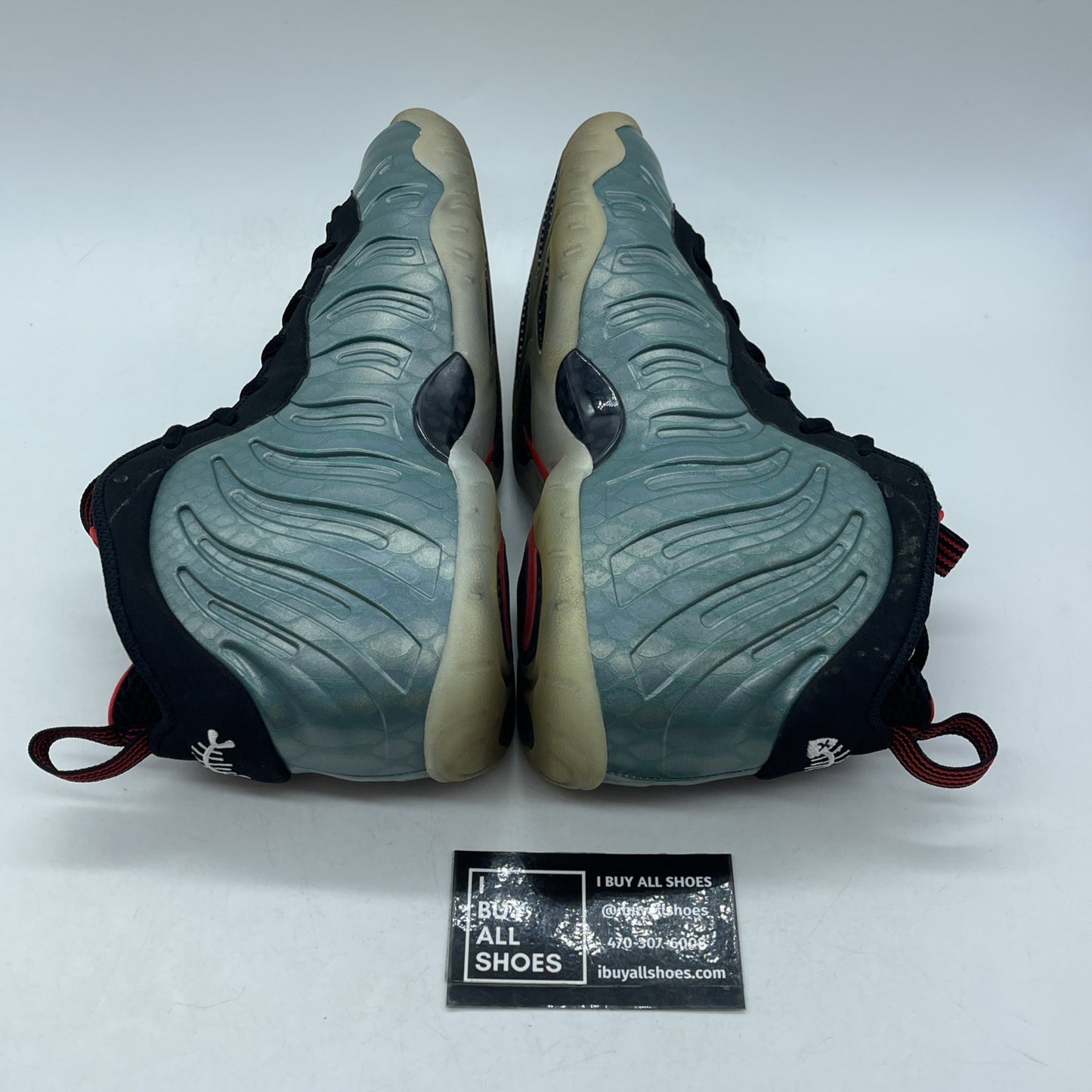 Size 7Y (GS) - Nike Little Posite One Mid Gone Fishing Green Black (644791-300)