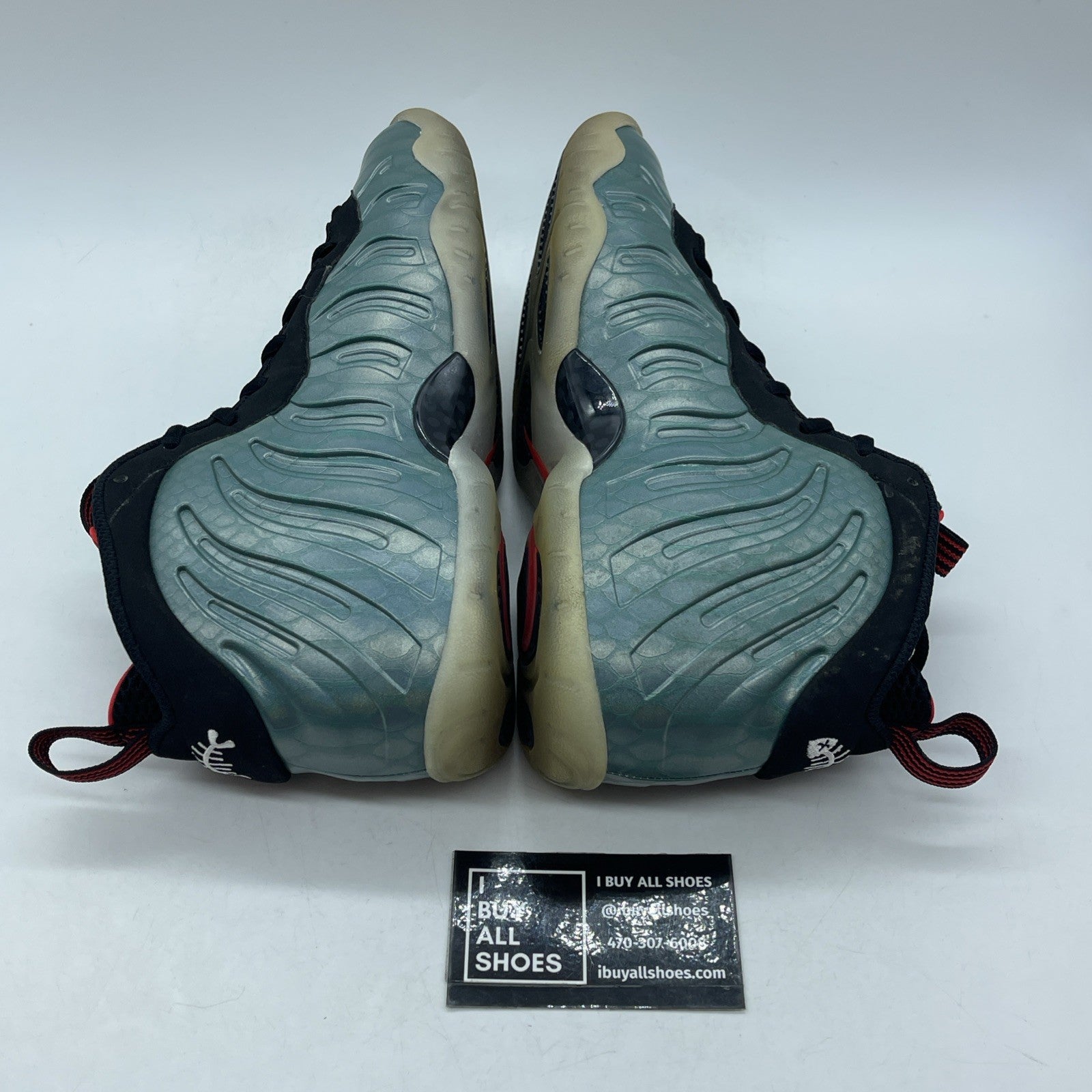 Size 7Y (GS) - Nike Little Posite One Mid Gone Fishing Green Black (644791-300)