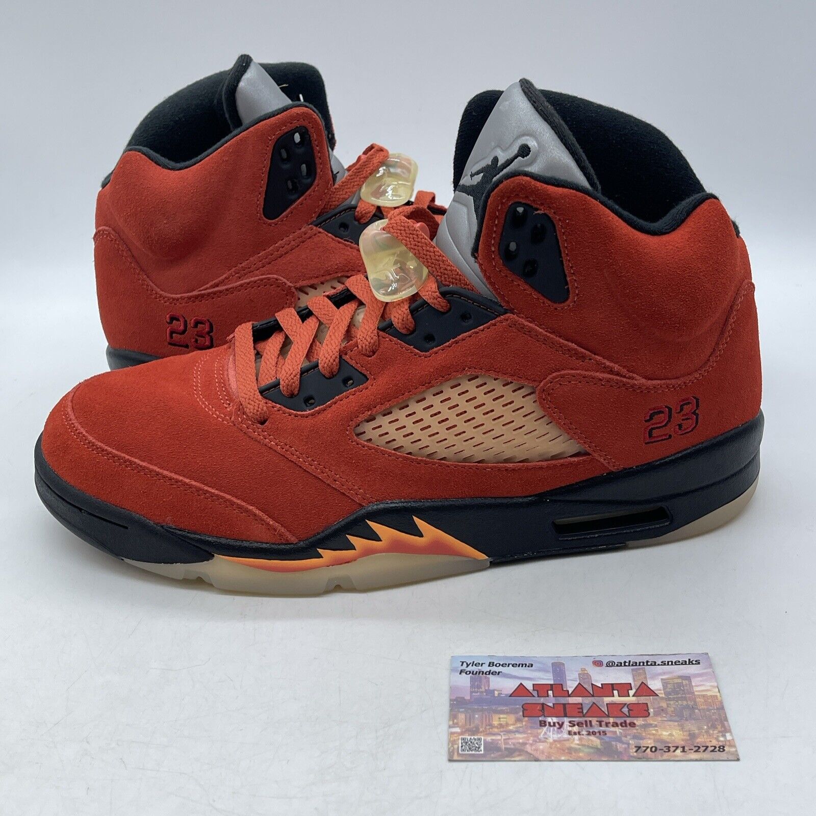 Size 12W - Air Jordan 5 Retro Dunk on Mars Orange Black Silver (DD9336-800)