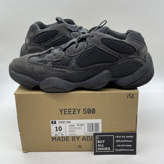 Size 10 - adidas Yeezy 500 Low Utility Black Suede Leather (F36640)