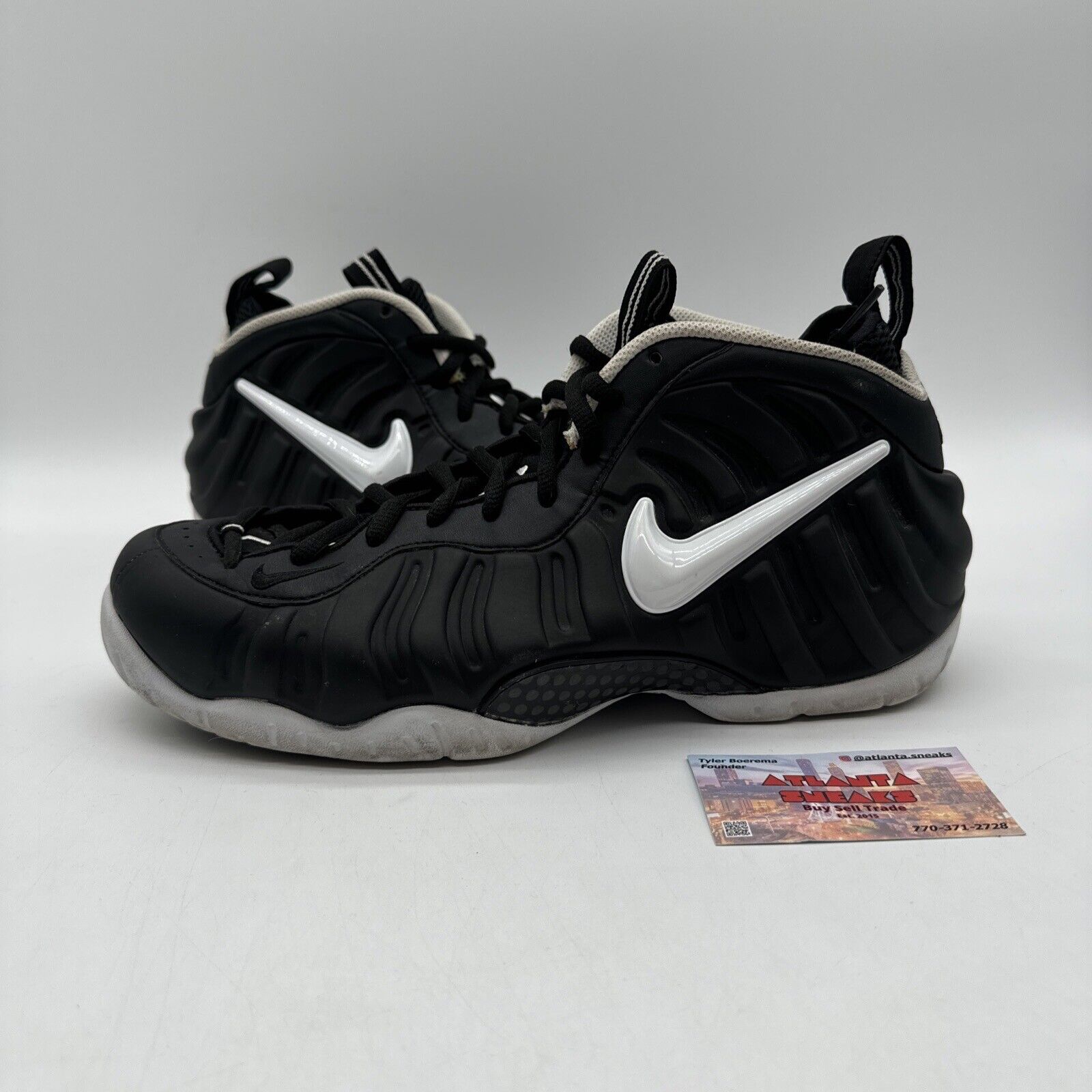 Size 11.5 - Nike Air Foamposite Pro Dr. Doom 2016 Black White Shiny Bulky Sneake