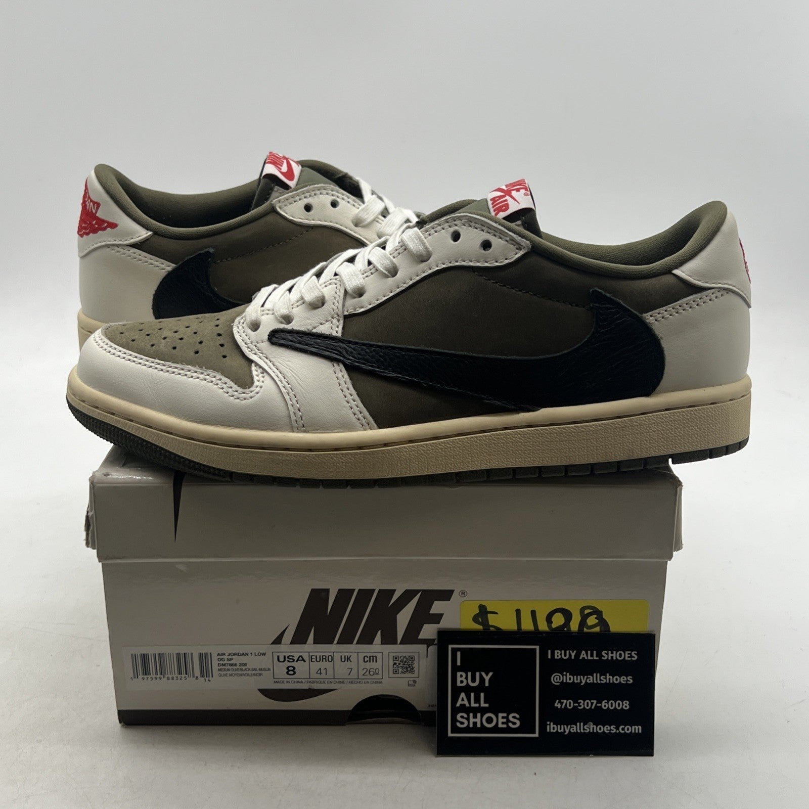 Size 8 - Travis Scott x Air Jordan 1 Retro OG SP Low Reverse Olive / Medium