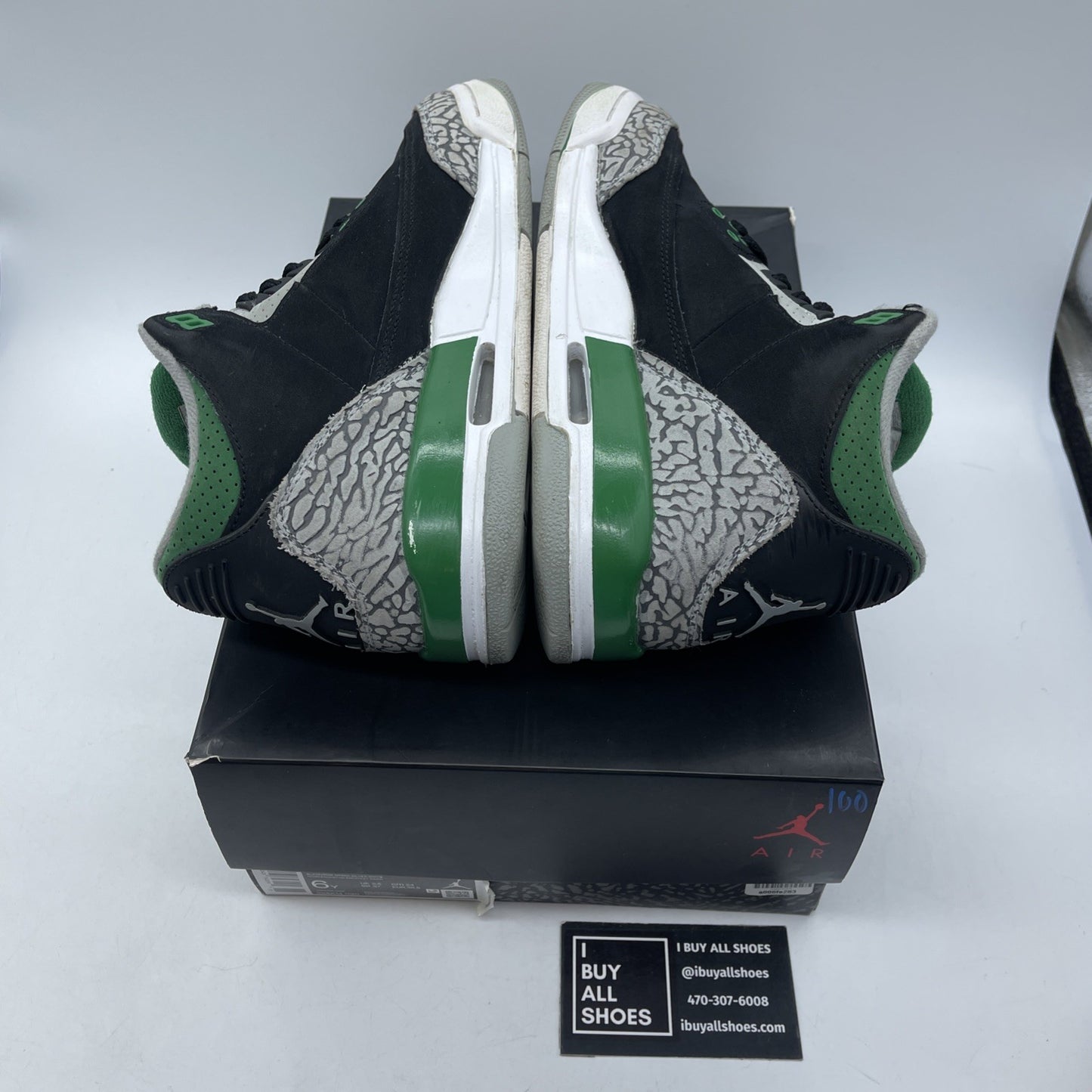 Size 6Y - Jordan 3 Retro Mid Pine Green Black Grey Suede (398614-030)