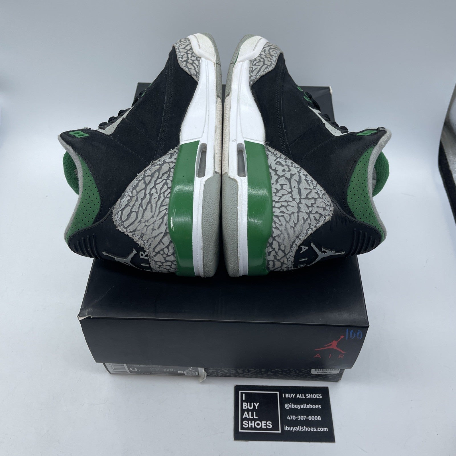 Size 6Y - Jordan 3 Retro Mid Pine Green Black Grey Suede (398614-030)