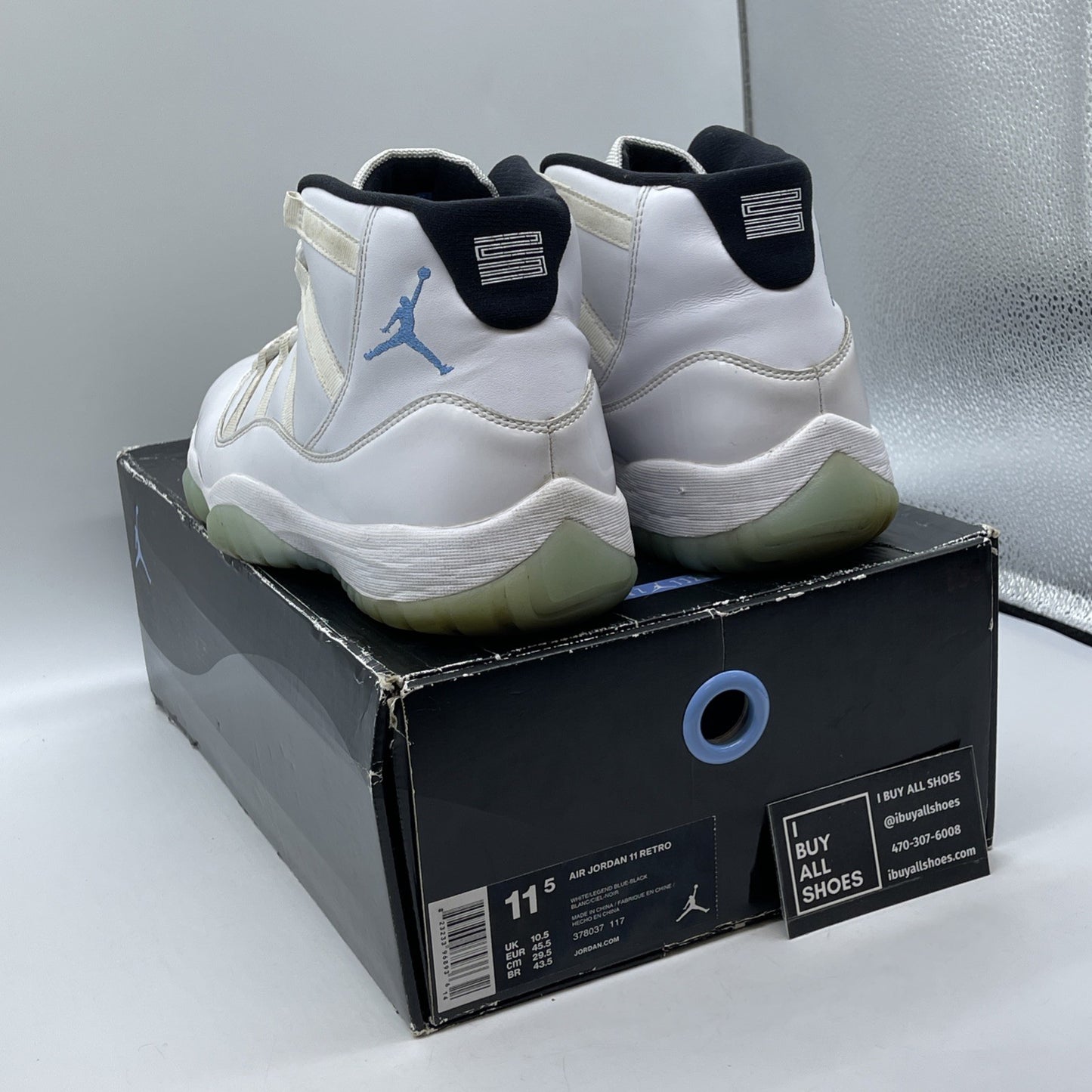 Size 11.5 - Jordan 11 Retro High Legend Blue White Leather (378037-117)