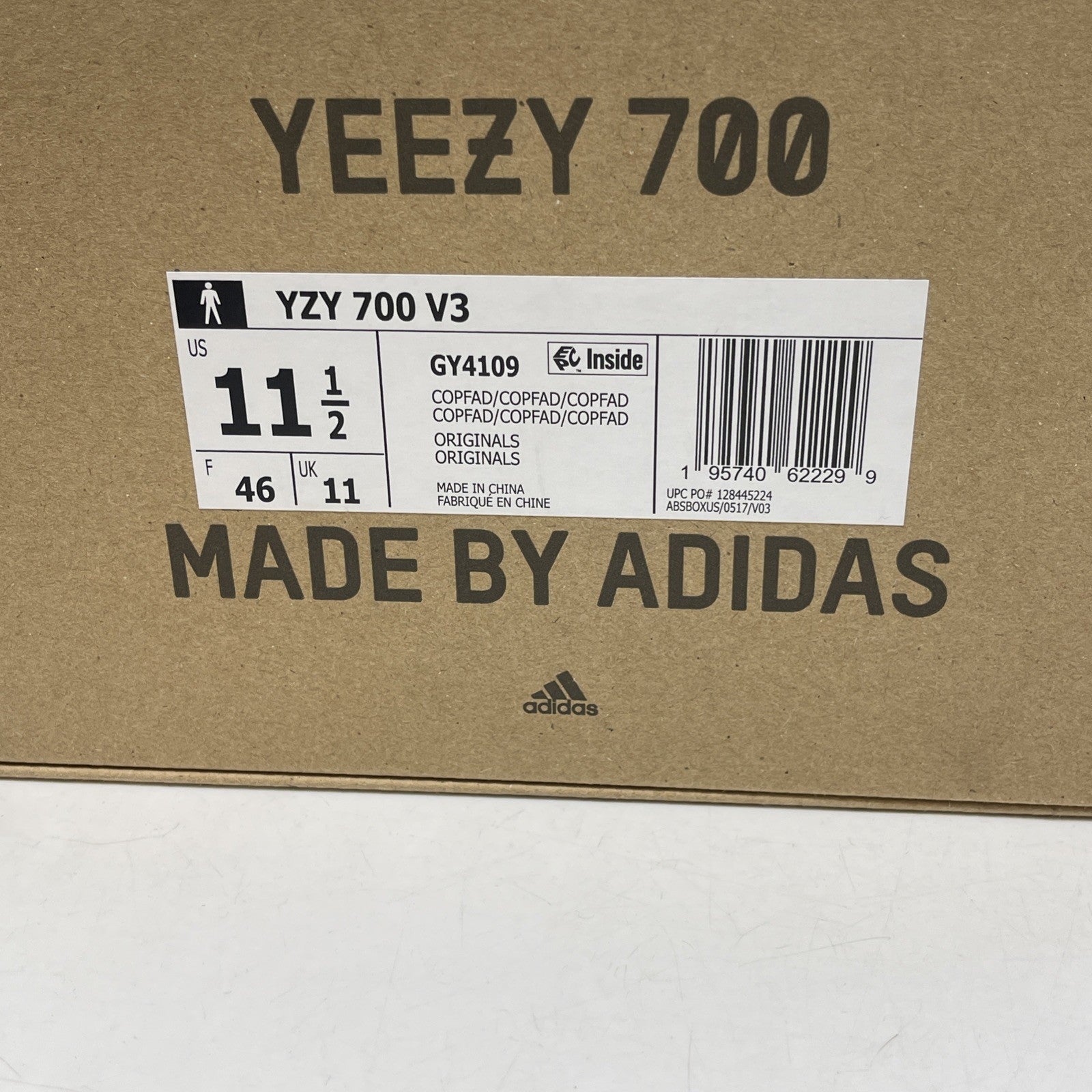 Size 11.5 - adidas Yeezy 700 V3 Copper Fade Black Suede Leather (GY4109)