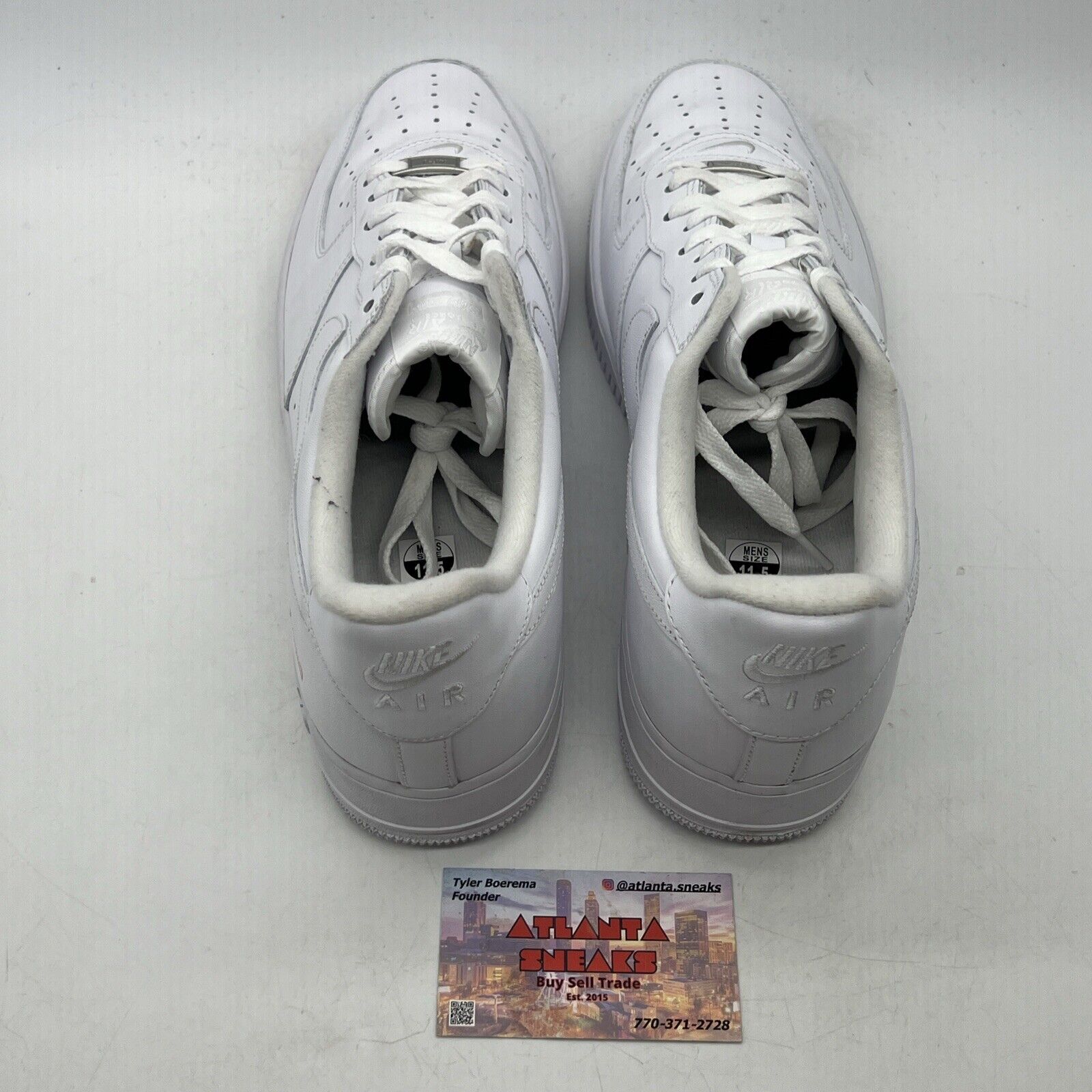 Size 11.5 - Nike Air Force 1 x Supreme Low Box Logo - White (CU9225-100)