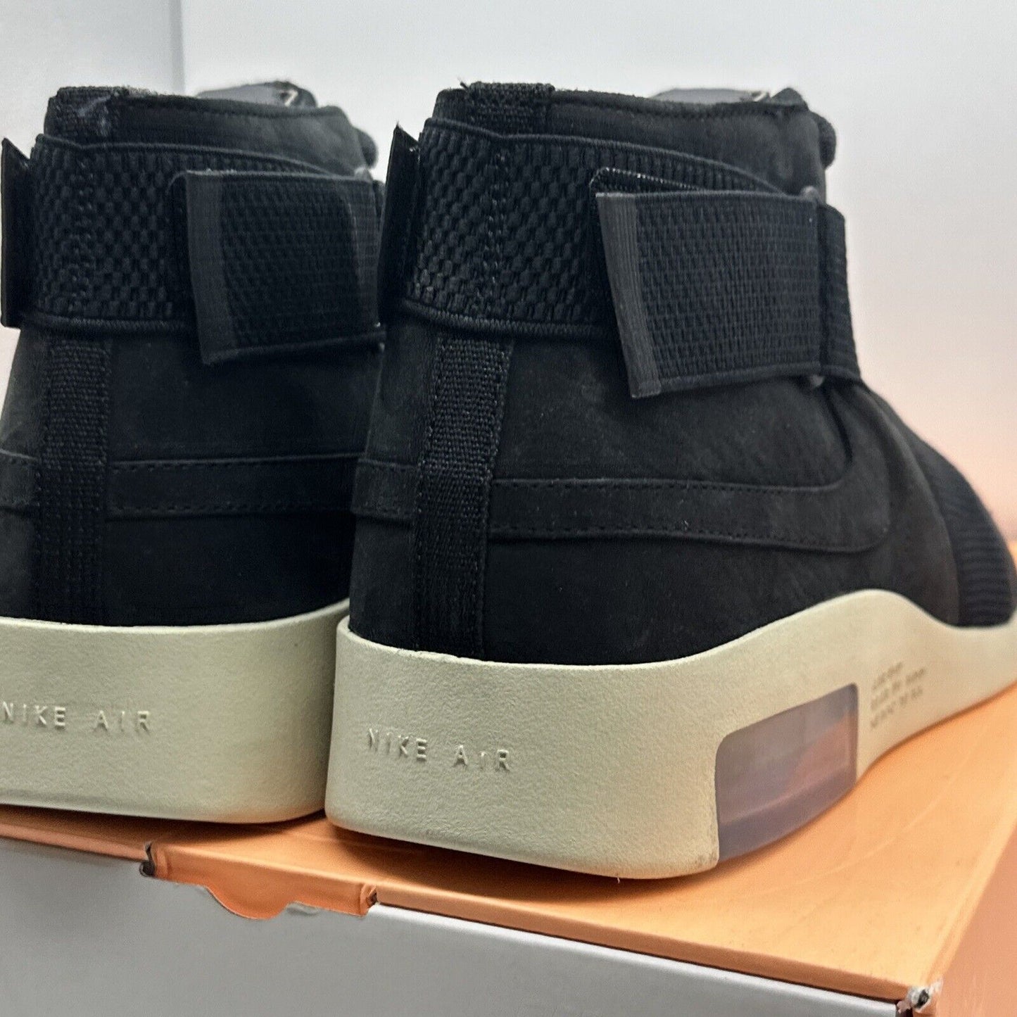 Size 13 - Nike Air Fear of God Raid Black 2019 Suede Cream Black Rare OG All