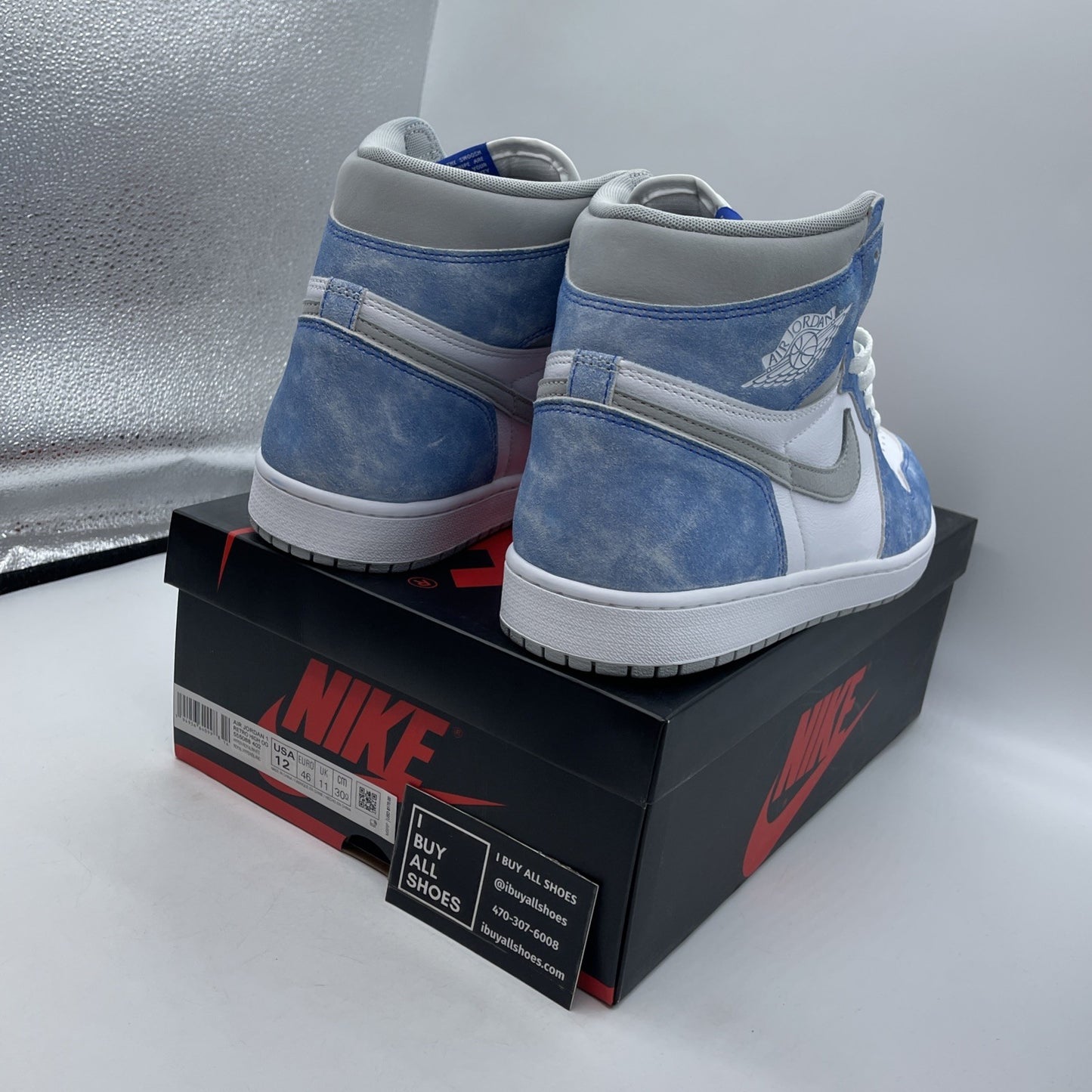 Size 12 - Air Jordan 1 Retro OG High Hyper Royal Blue White Leather (555088-402)